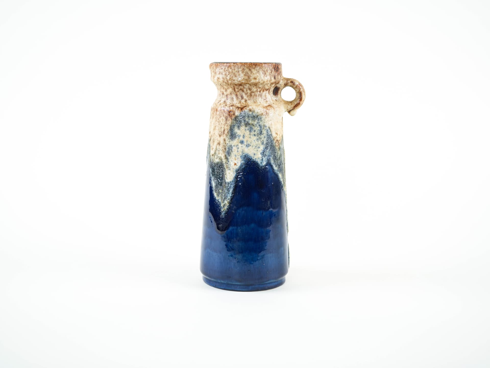 Vase Fat Lava, cobalt blue cream beige, ceramics, Germany, 1960s. - 327683