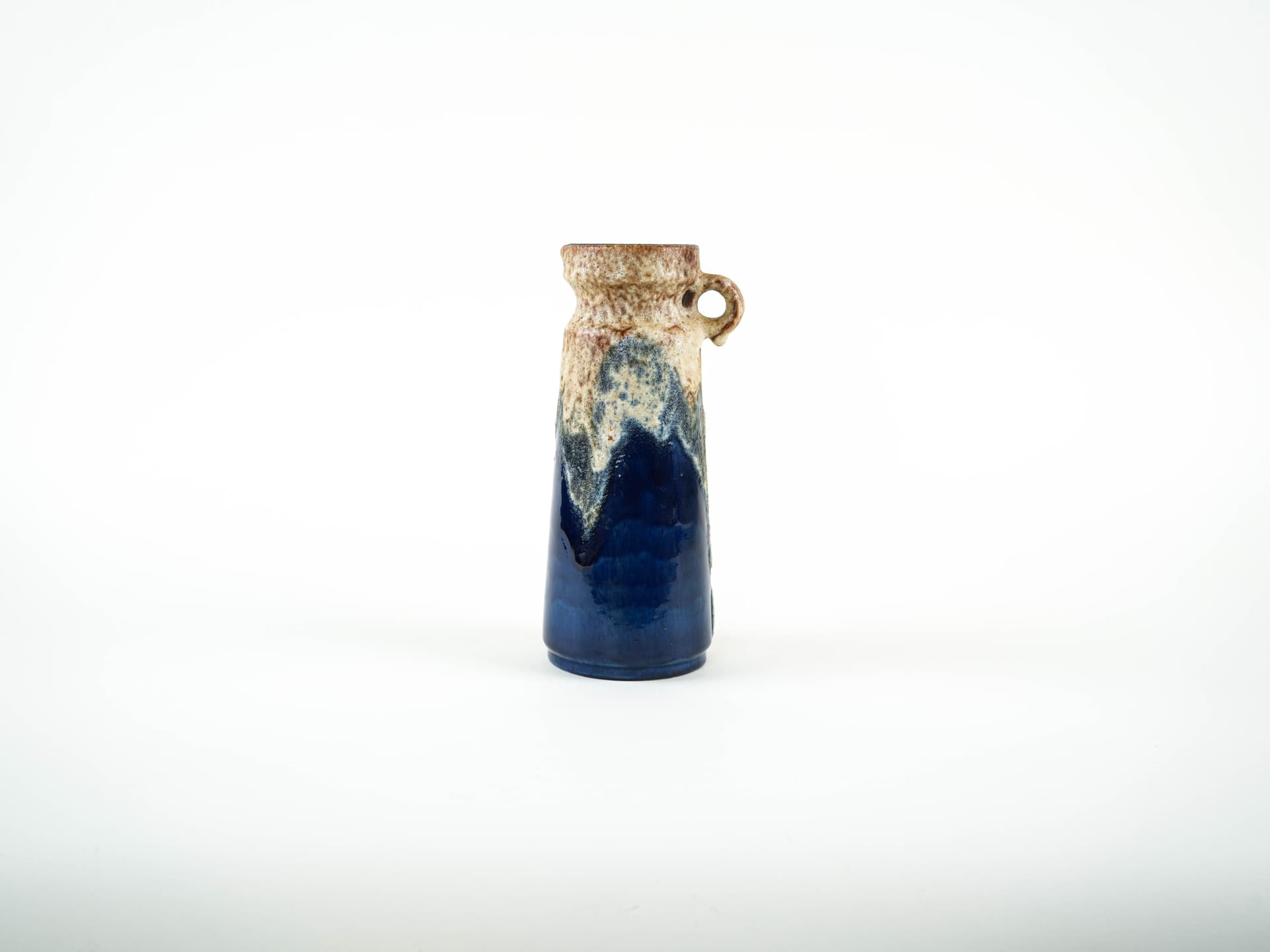 Vase Fat Lava, cobalt blue cream beige, ceramics, Germany, 1960s. - 327684