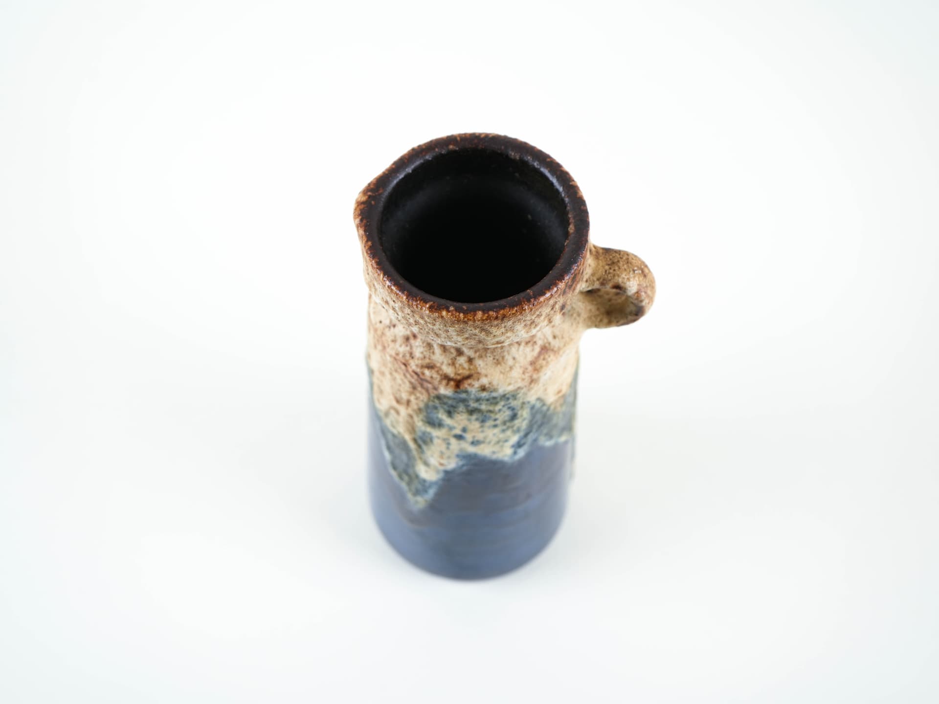 Vase Fat Lava, cobalt blue cream beige, ceramics, Germany, 1960s. - 327681