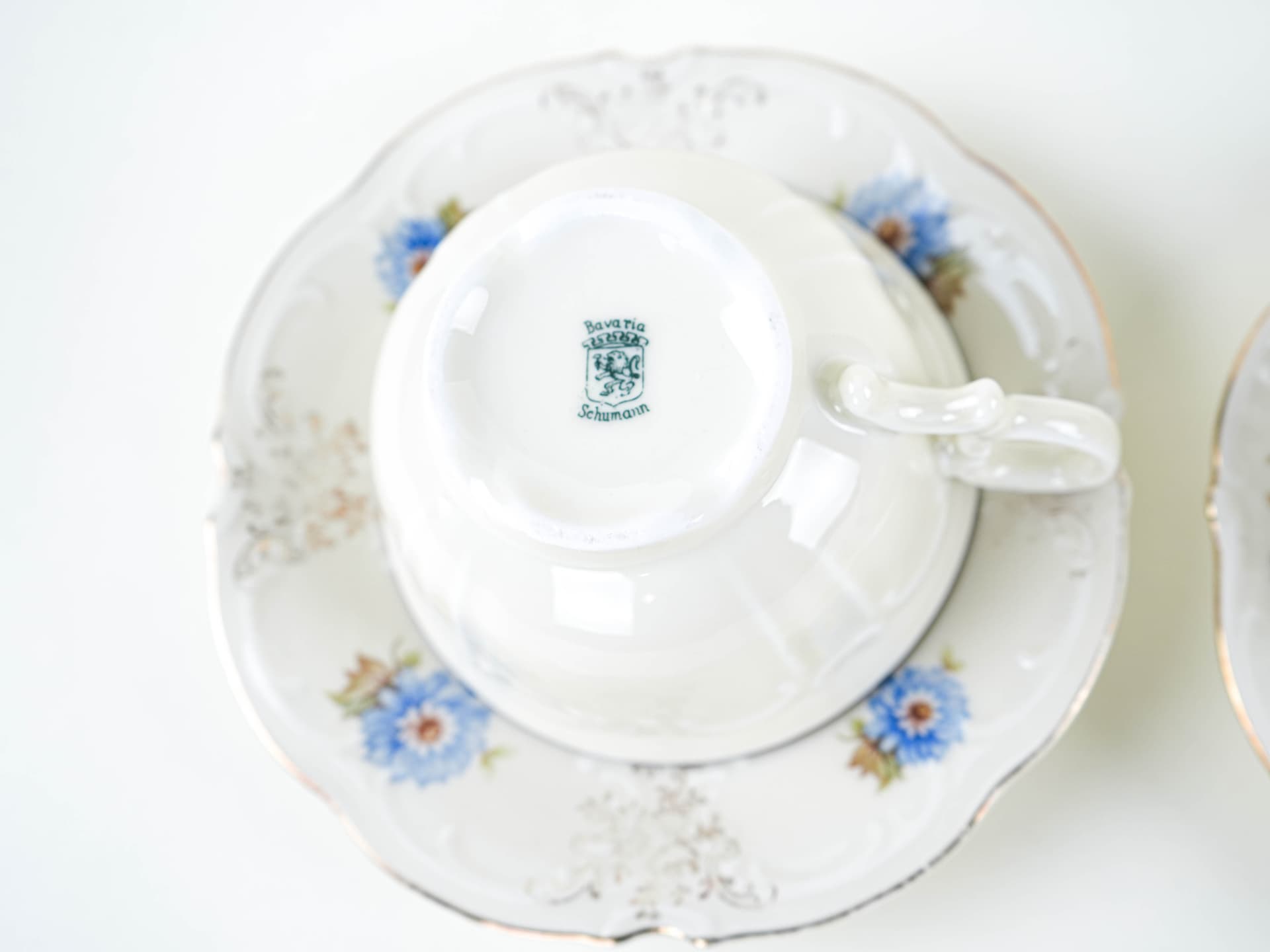 Set of cups and saucers, white and gold porcelain, Germany, 1950s - 327712