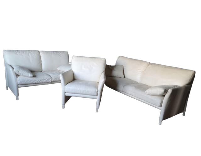 Zestaw wypoczynkowy, skóra naturalna beżowa, Walter Knoll, Niemcy, lata 70. - WYMIARY