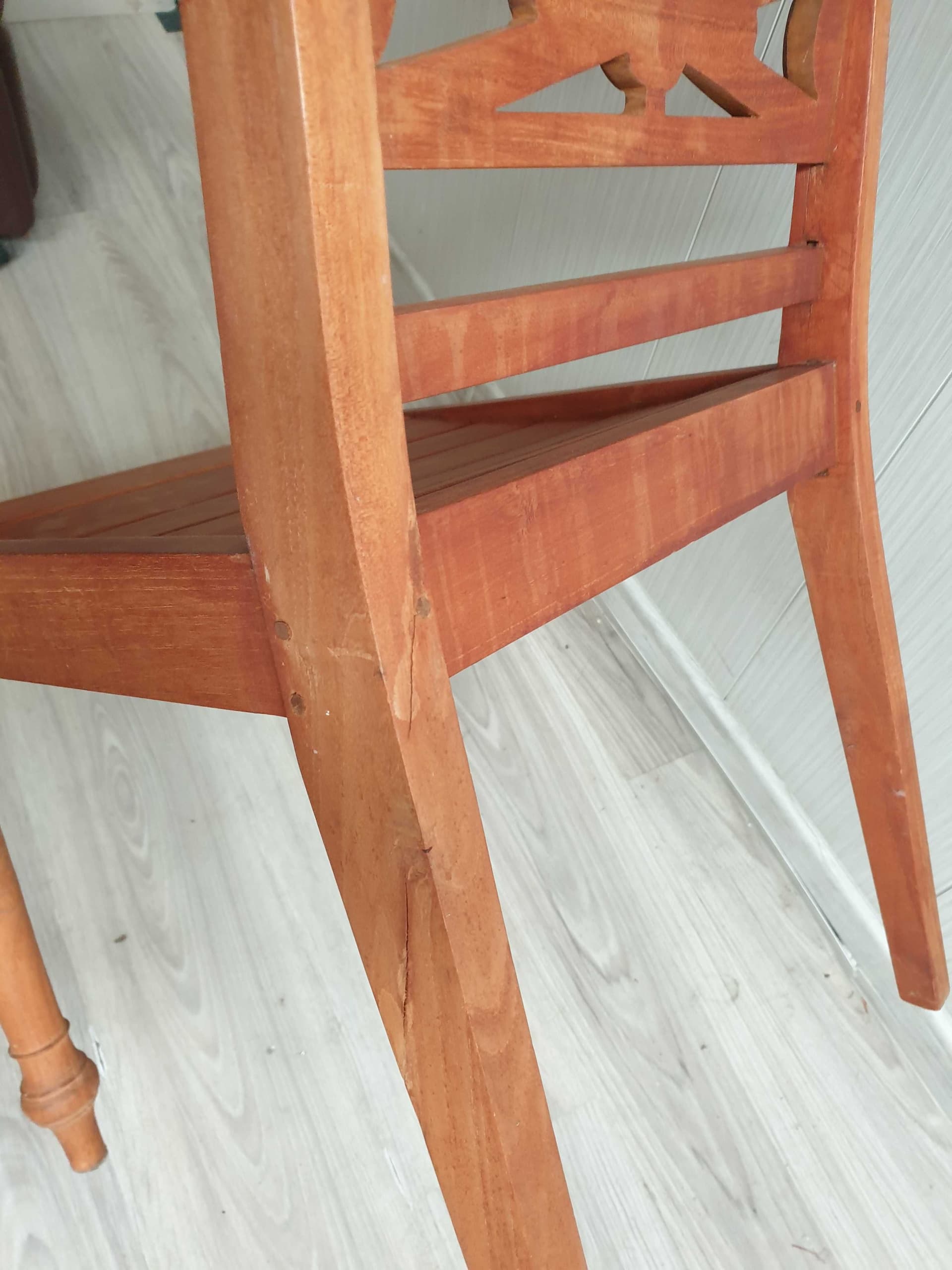 Colonial Chair, brown teak - 327785