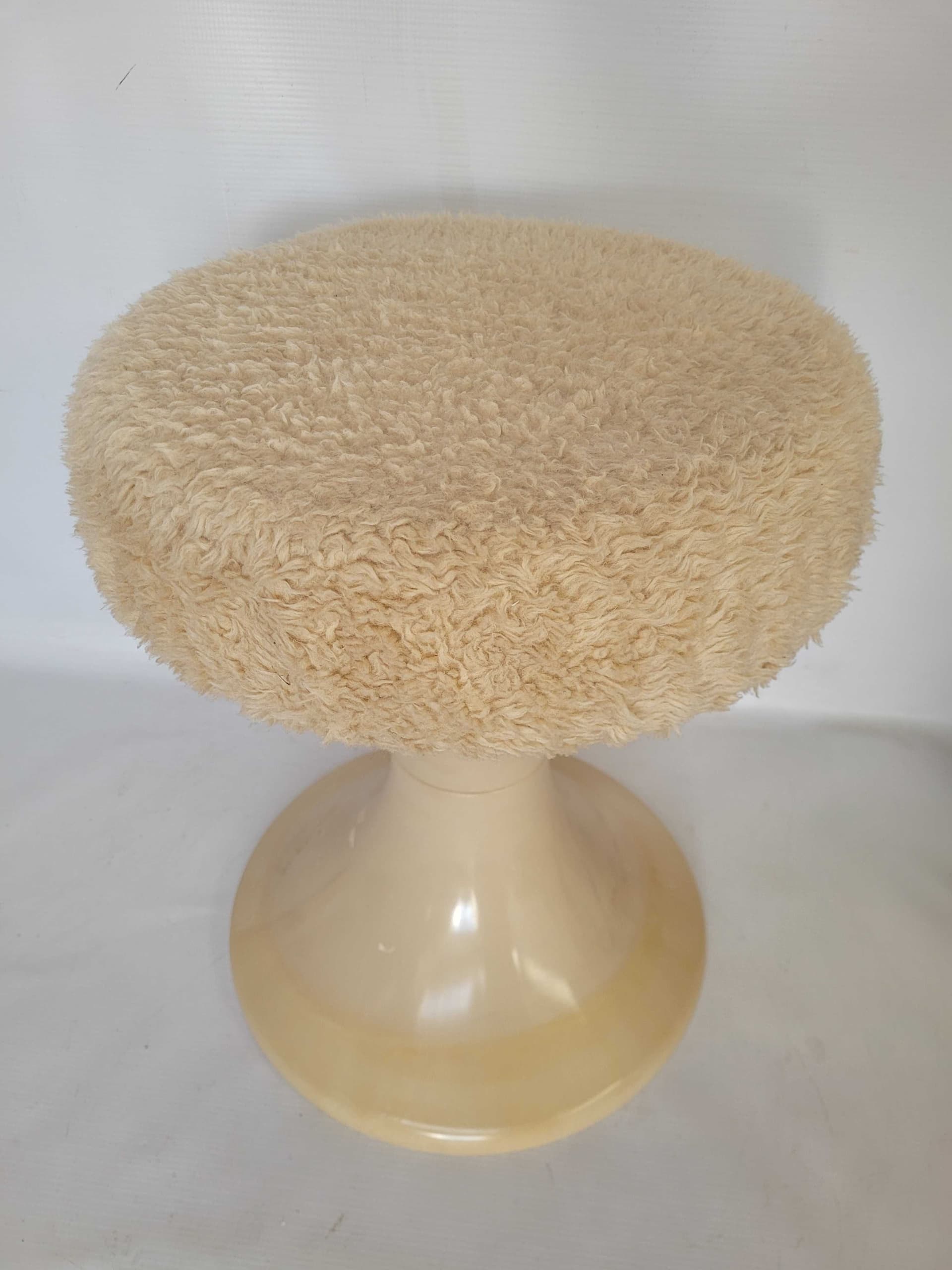 Stool Space Age, beige, plastic, fabric, Germany, 1970s. - 327768
