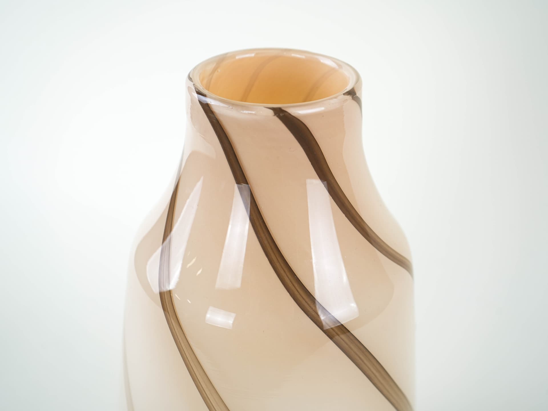 Vase, beige brown glass, Denmark, 1970s. - 327826