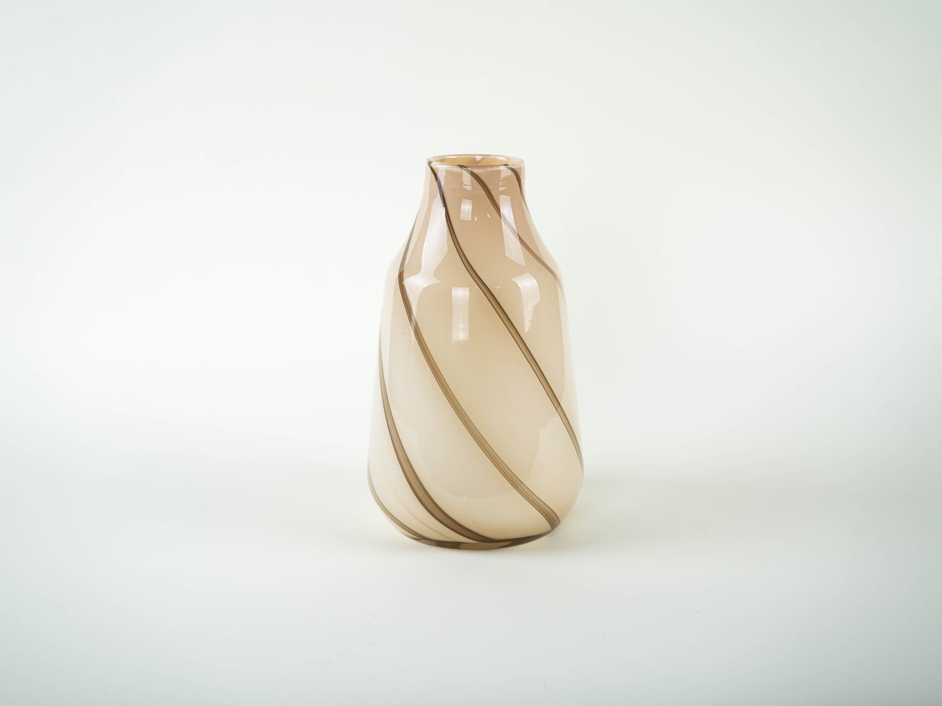 Vase, beige brown glass, Denmark, 1970s. - 327821