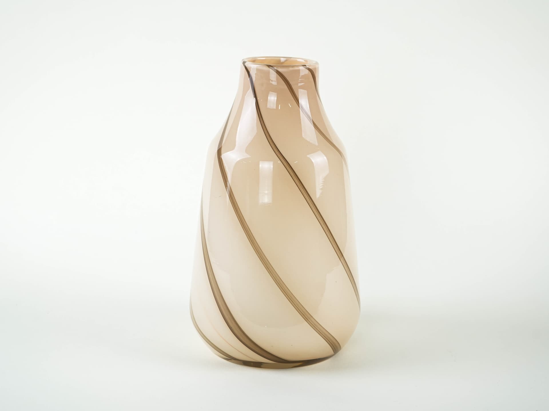 Vase, beige brown glass, Denmark, 1970s. - 327824