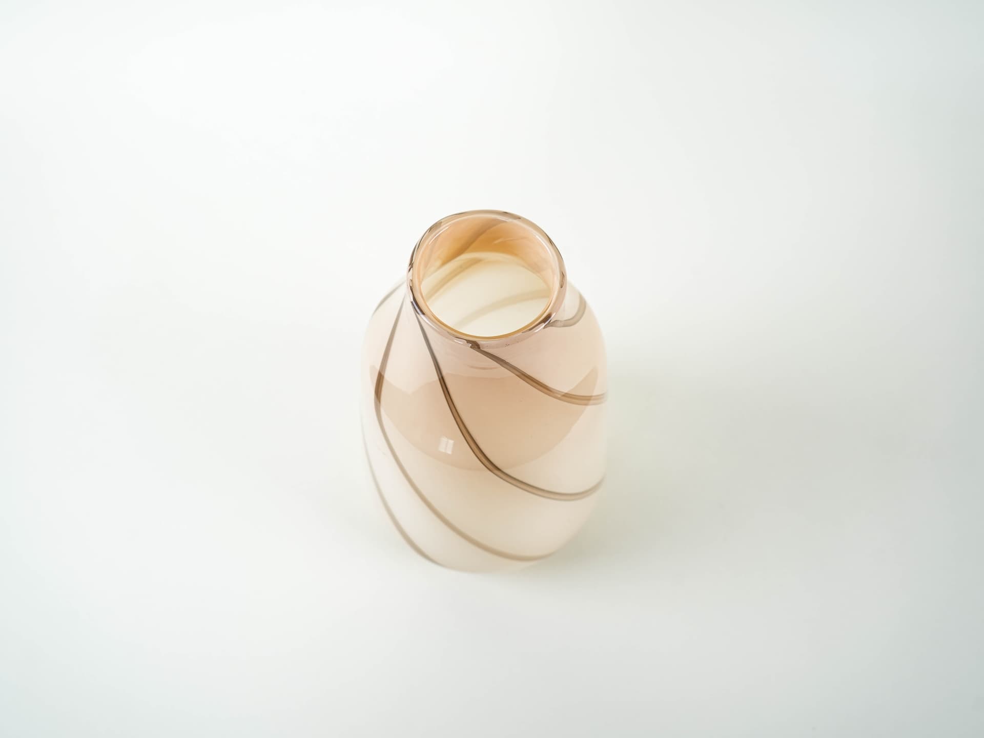 Vase, beige brown glass, Denmark, 1970s. - 327823