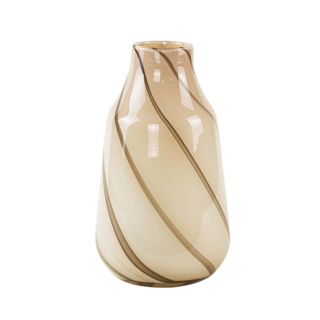 Vase, beige brown glass, Denmark, 1970s. - DIMENSION