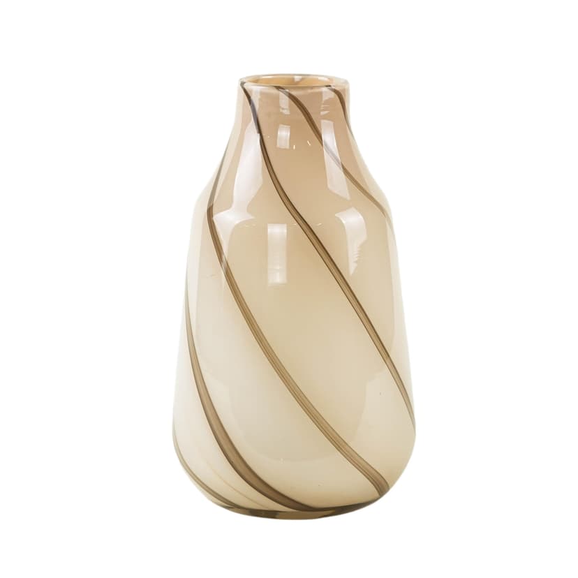 Vase, beige brown glass, Denmark, 1970s.