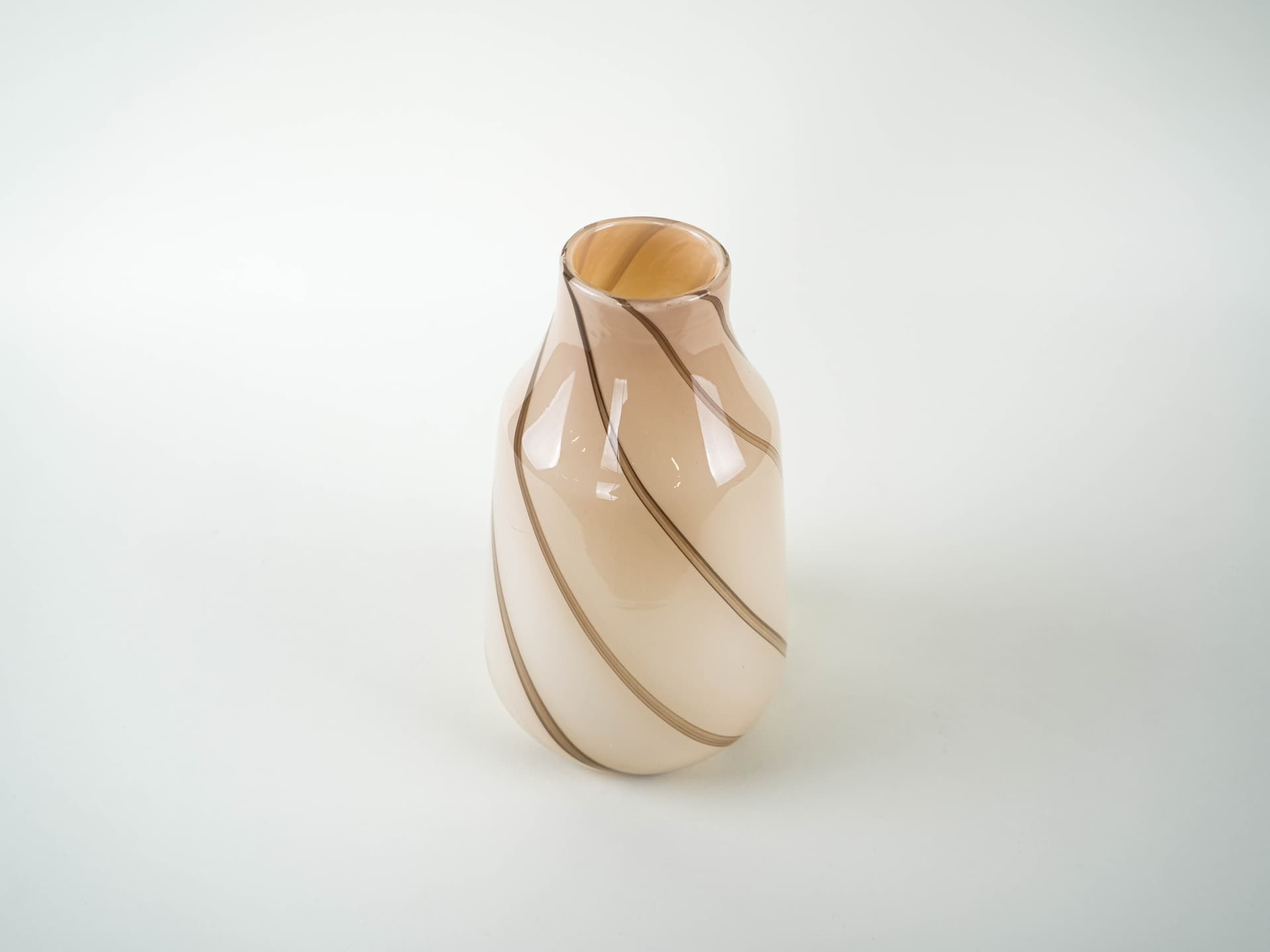 Vase, beige brown glass, Denmark, 1970s. - 327822