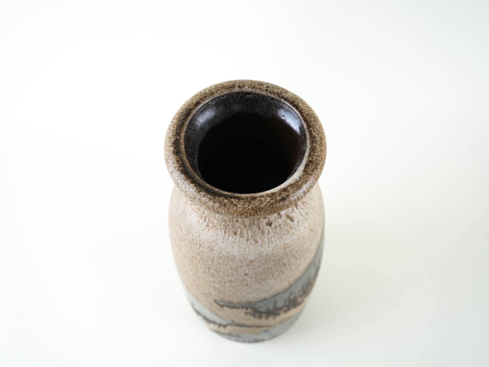 Vase, beige black brown, ceramics, Scheurich, Germany, 1960s. - 327853