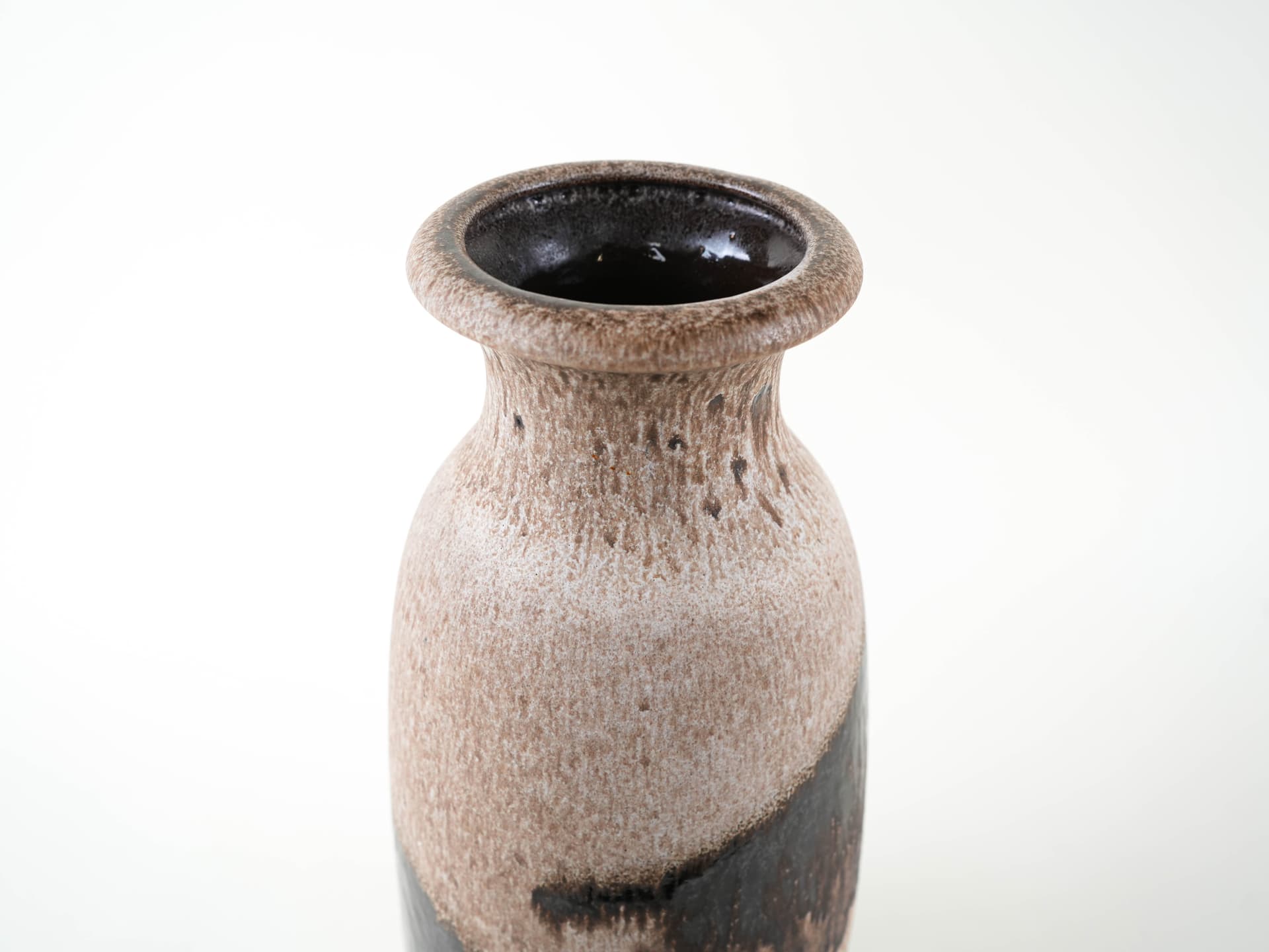 Vase, beige black brown, ceramics, Scheurich, Germany, 1960s. - 327857
