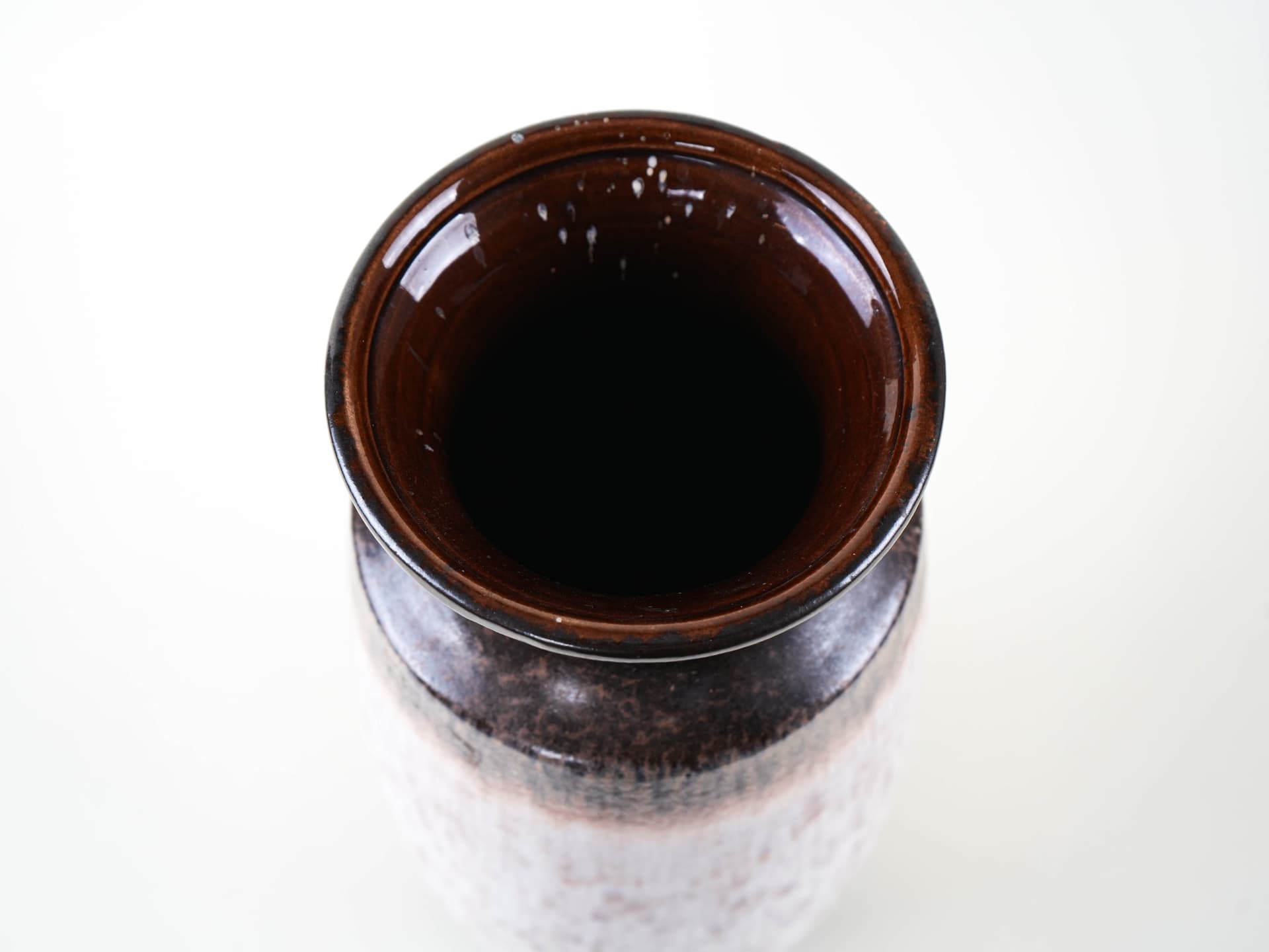 Vase, white brown black, ceramics, Germany, 1970s. - 327872
