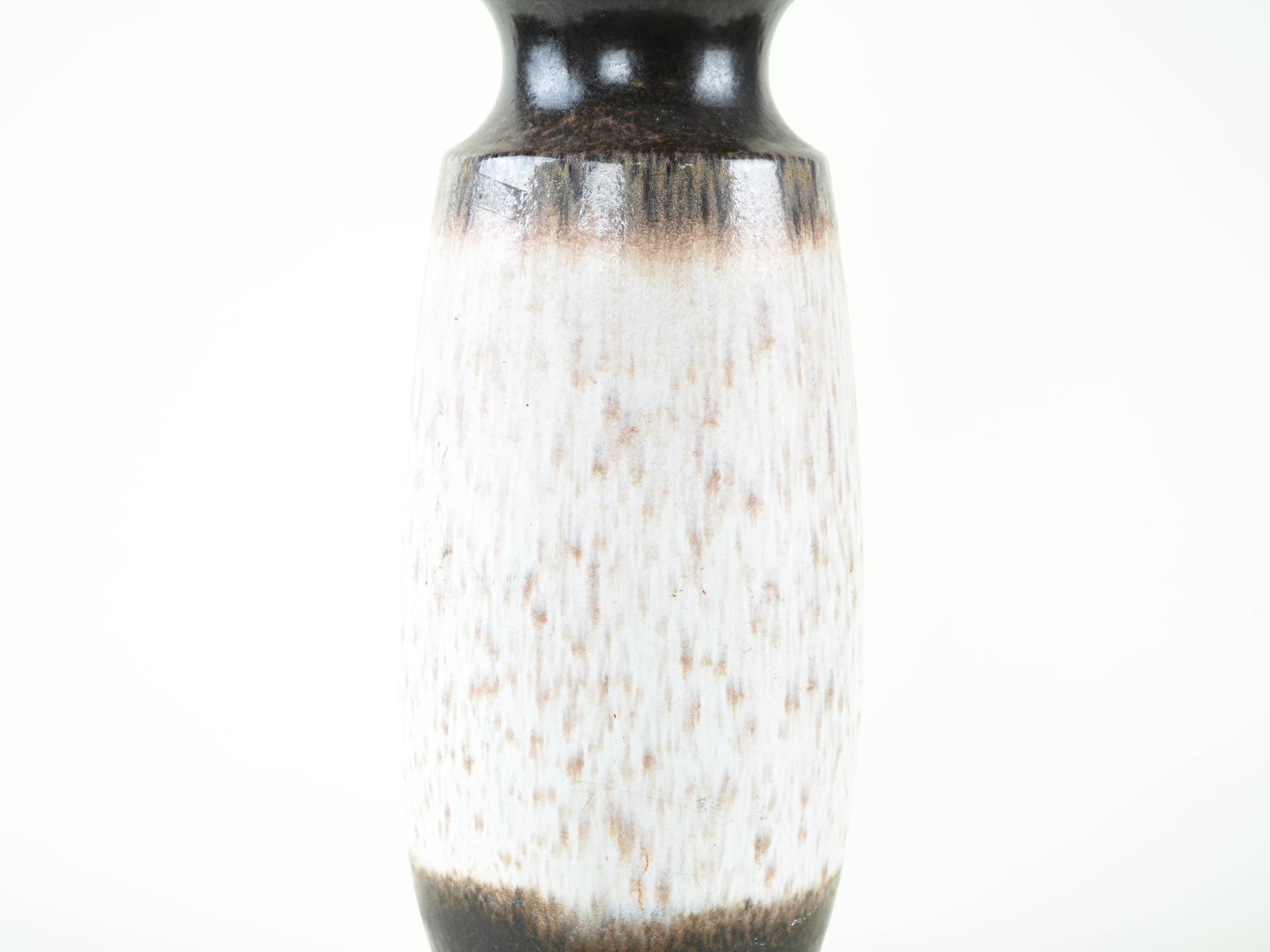 Vase, white brown black, ceramics, Germany, 1970s. - 327871