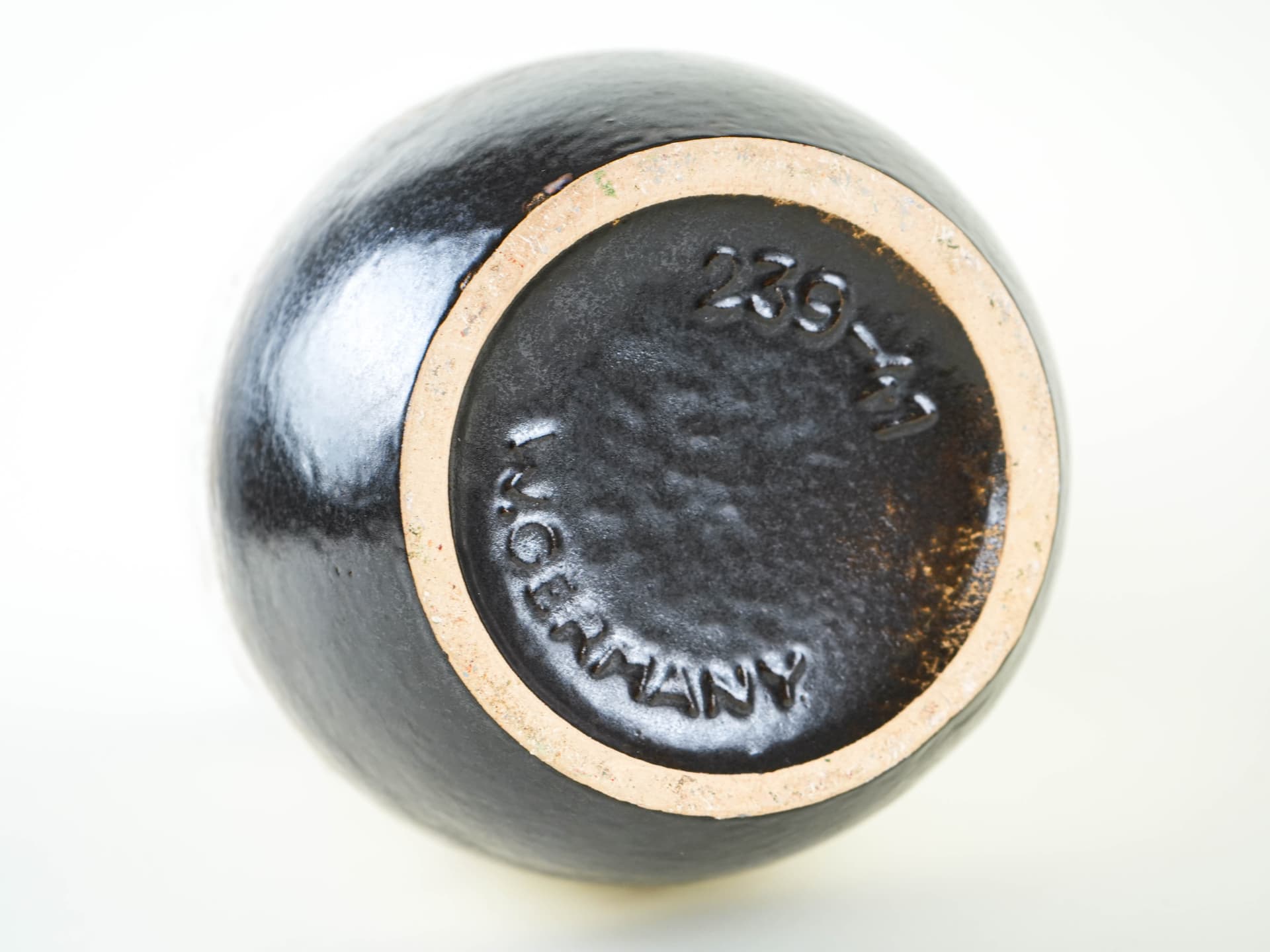 Vase, white brown black, ceramics, Germany, 1970s. - 327873