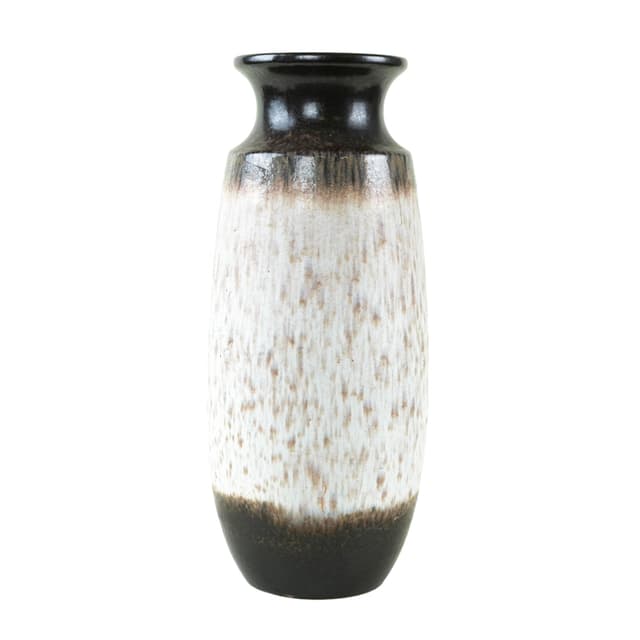 Vase, white brown black, ceramics, Germany, 1970s. - DIMENSION