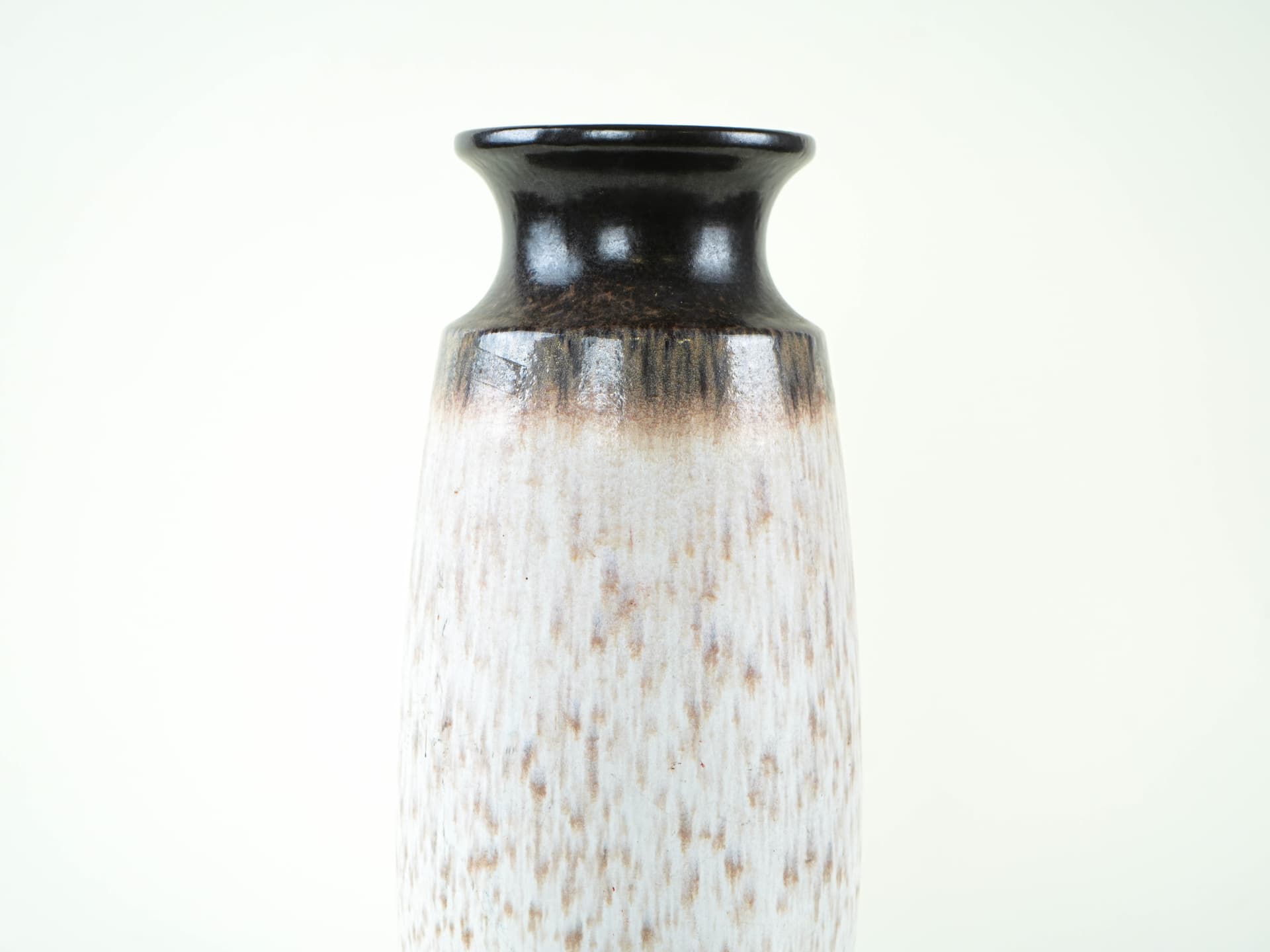 Vase, white brown black, ceramics, Germany, 1970s. - 327870