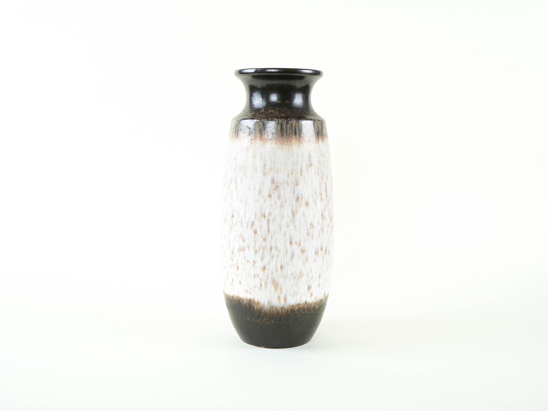 Vase, white brown black, ceramics, Germany, 1970s. - 327869