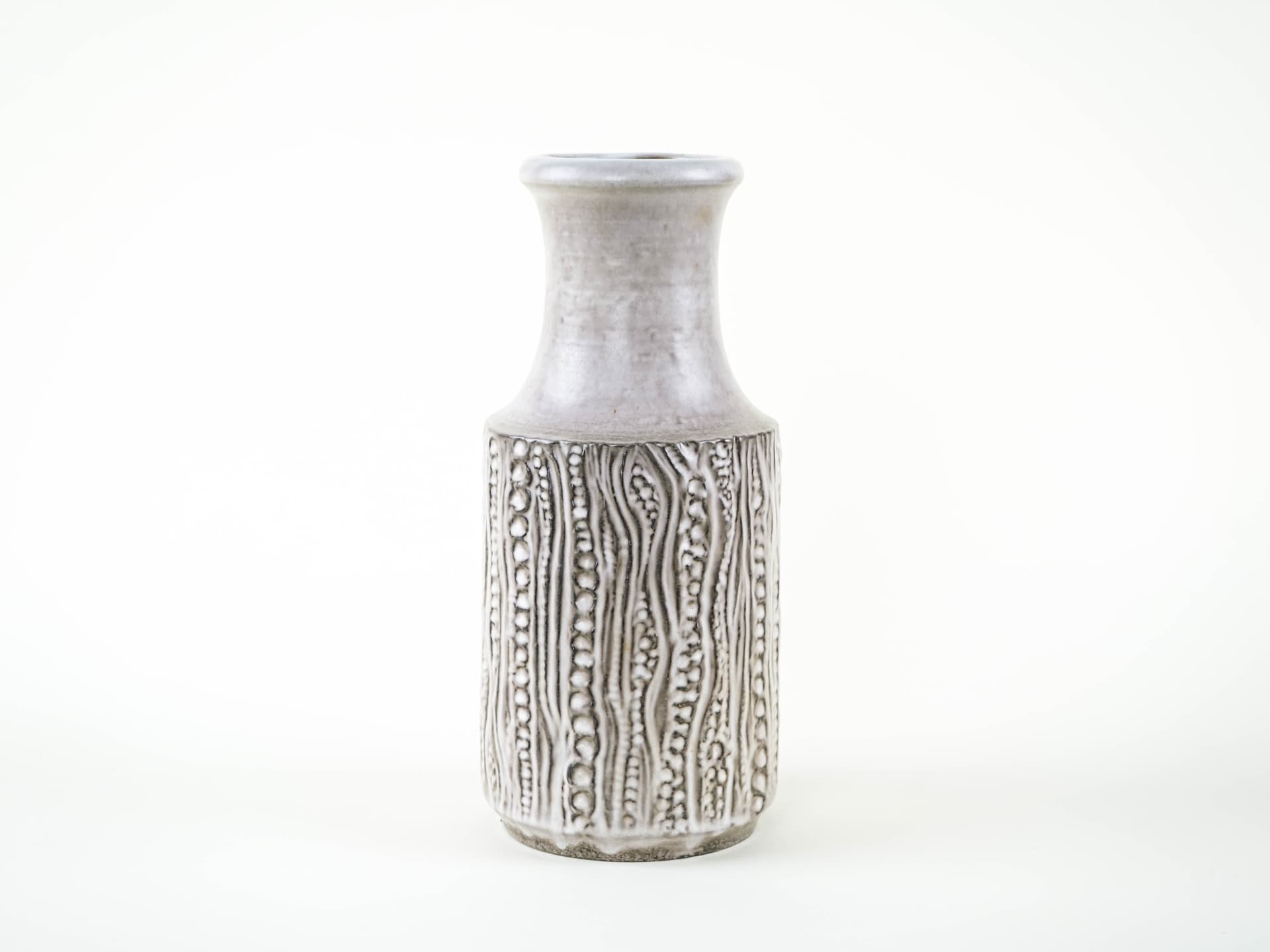 Vase, light grey beige, ceramics, Germany, 1970s. - 327889