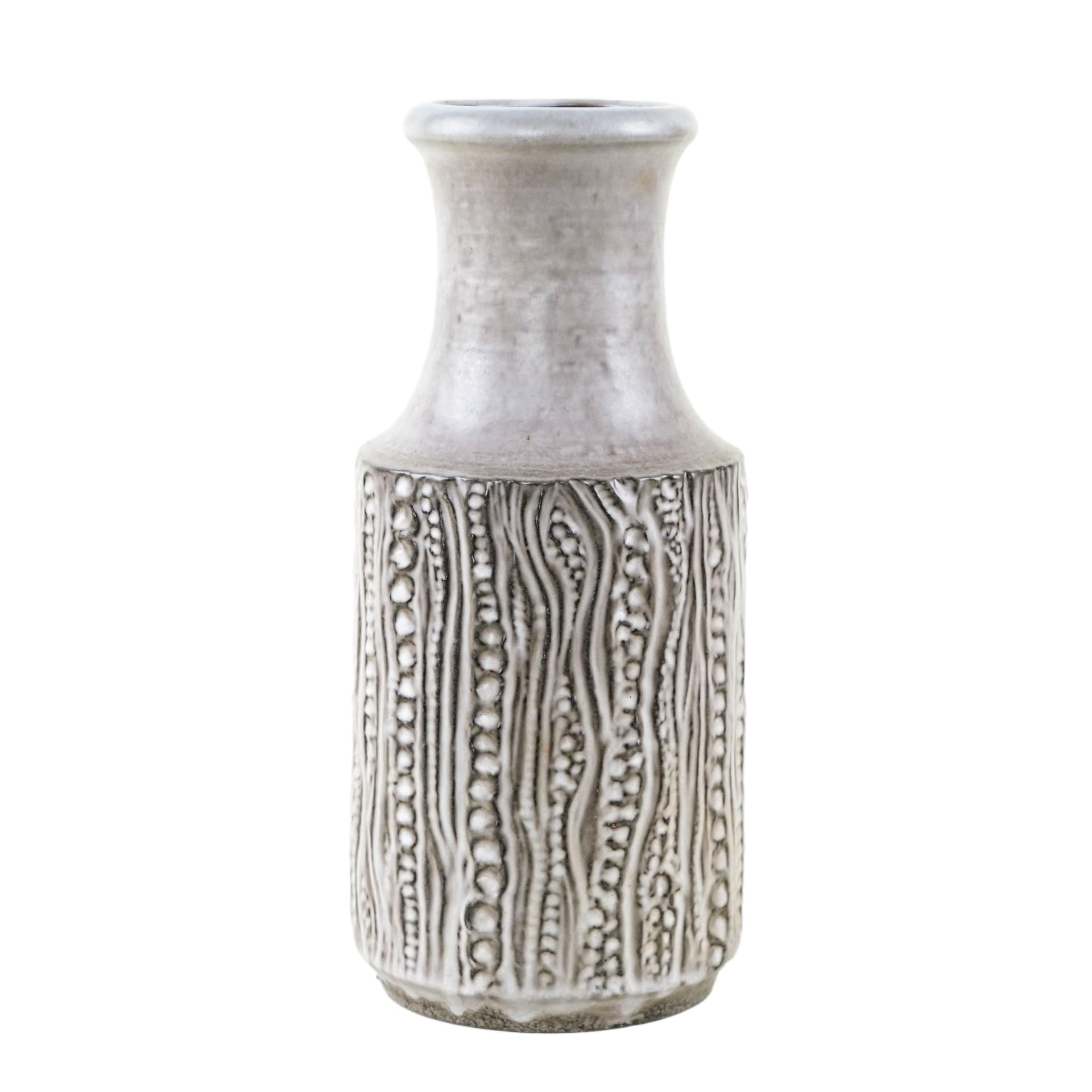 Vase, light grey beige, ceramics, Germany, 1970s.