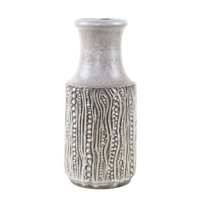 Vase, light grey beige, ceramics, Germany, 1970s. - DIMENSION