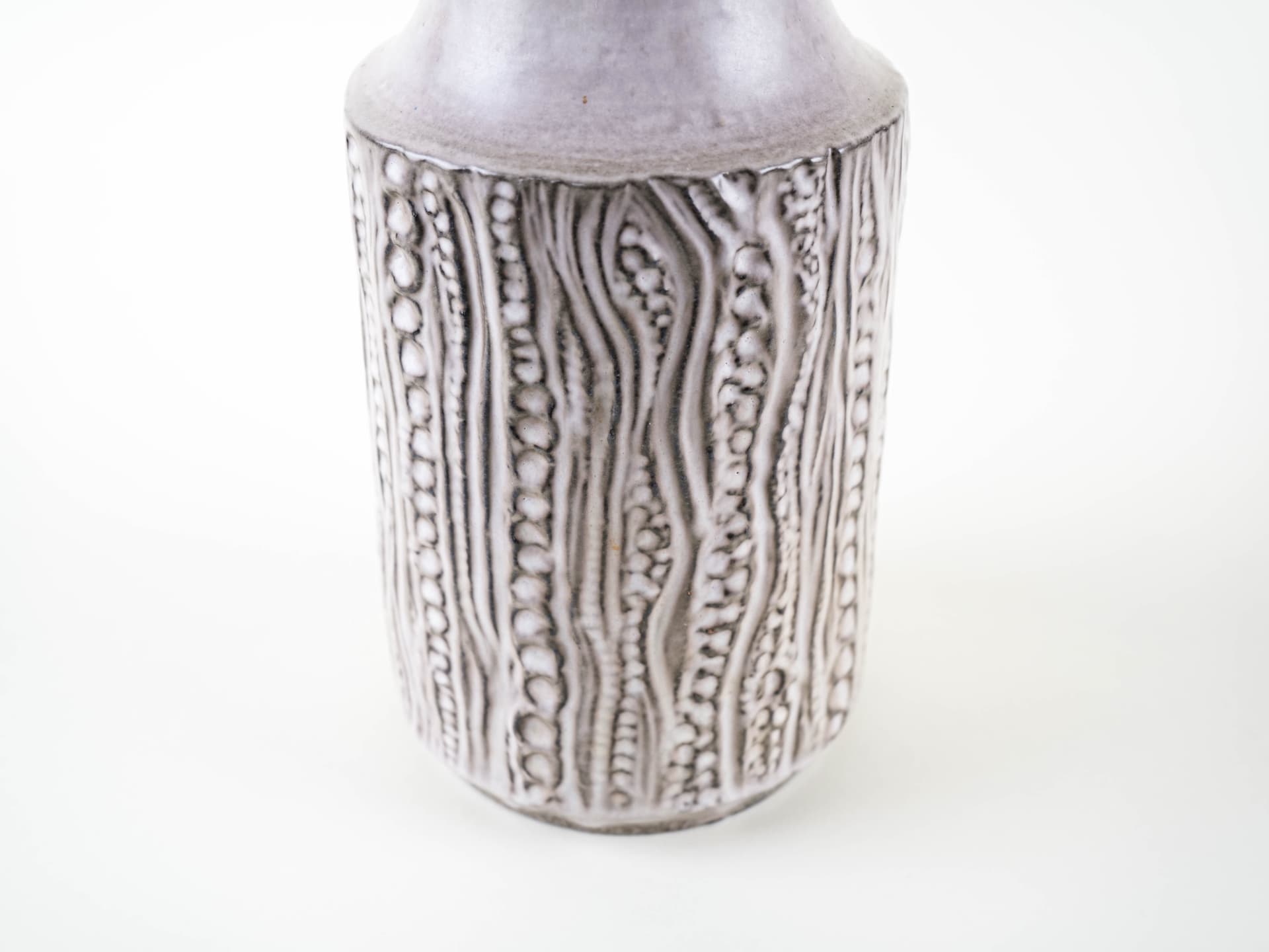 Vase, light grey beige, ceramics, Germany, 1970s. - 327891
