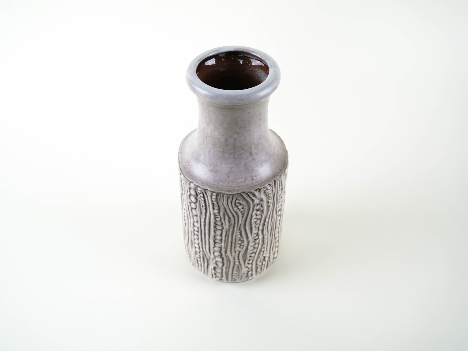 Vase, light grey beige, ceramics, Germany, 1970s. - 327887