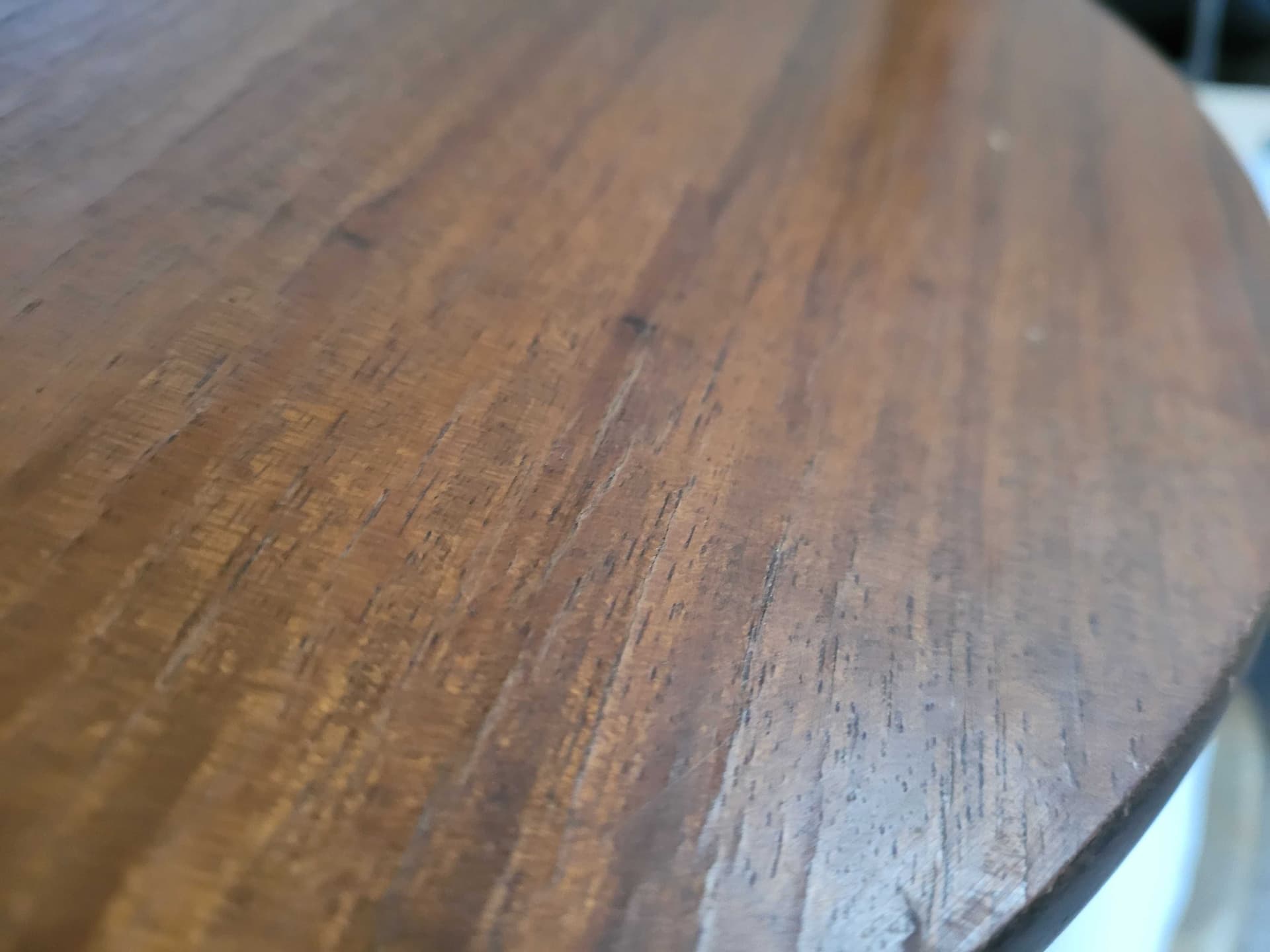 Round shelf, brown wood plywood, 1980s. - 328216