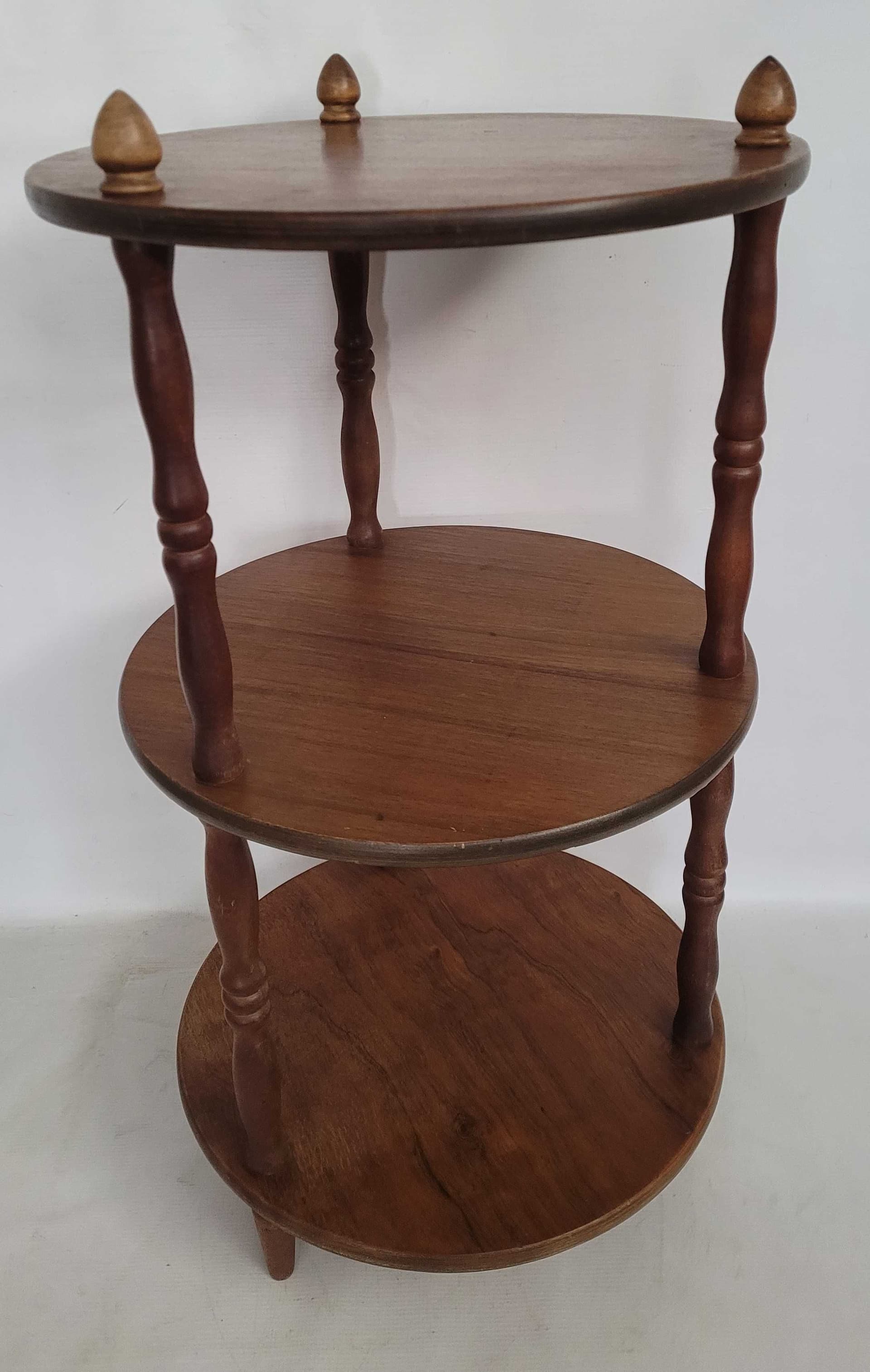 Round shelf, brown wood plywood, 1980s. - 328217