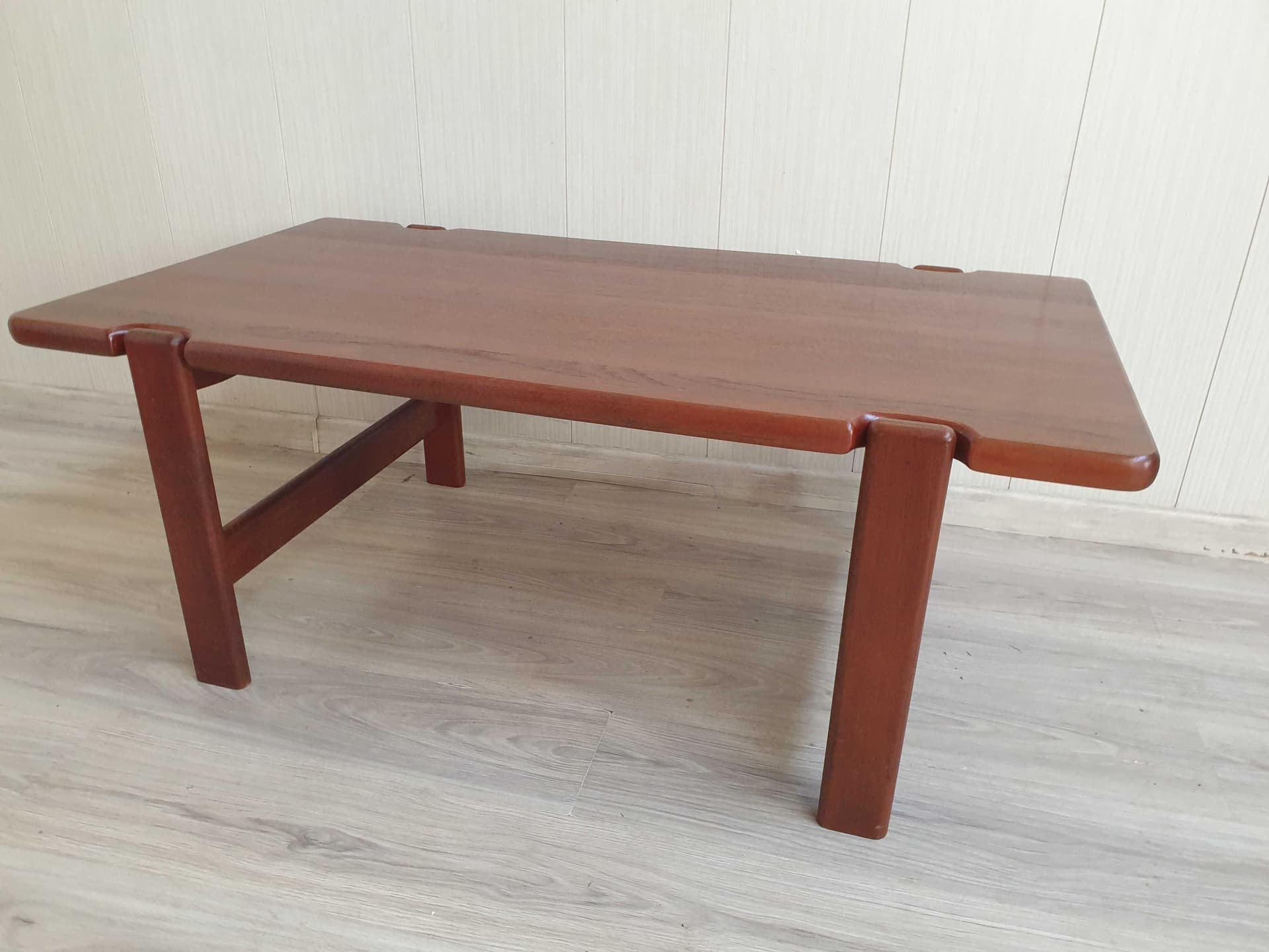 Ława, teak brązowy, proj. N. Bach, Dania, lata 80. - 328190