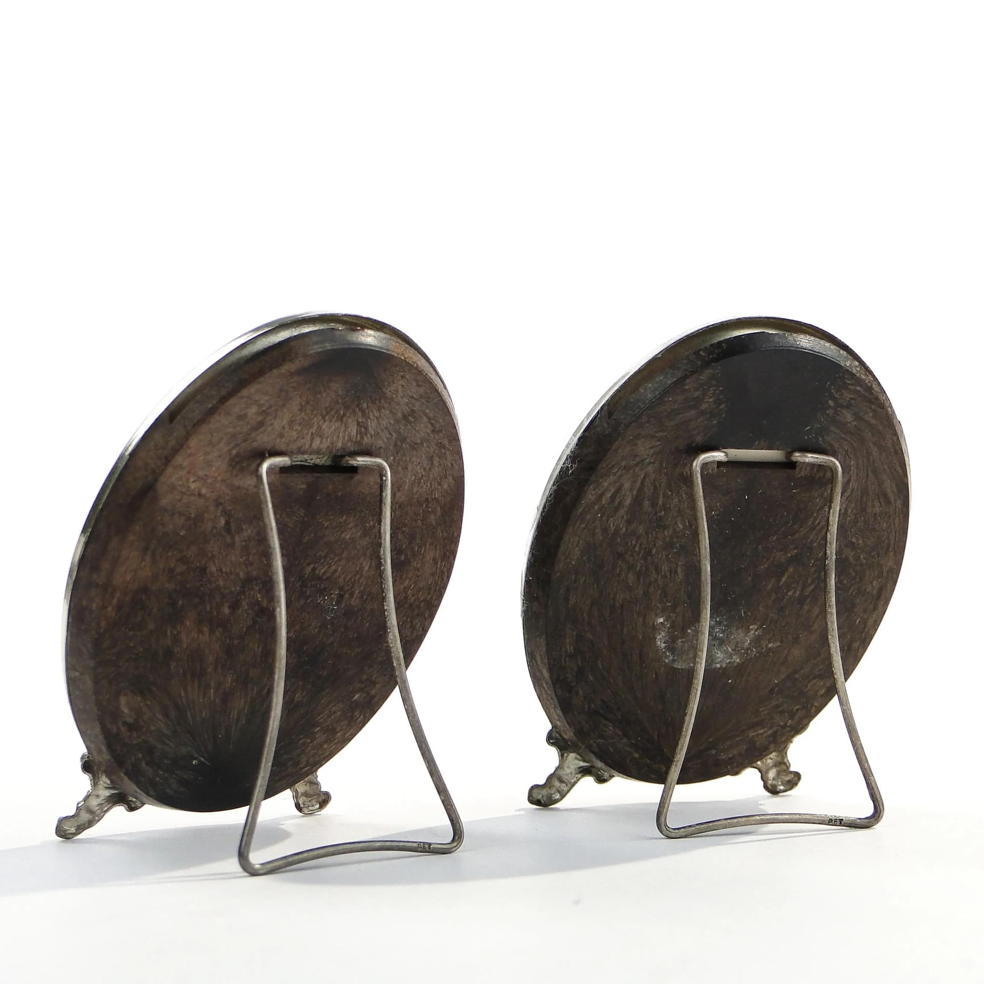 Pair of miniature photo frames, silver, ebony, Sweden, 1960s - 24477