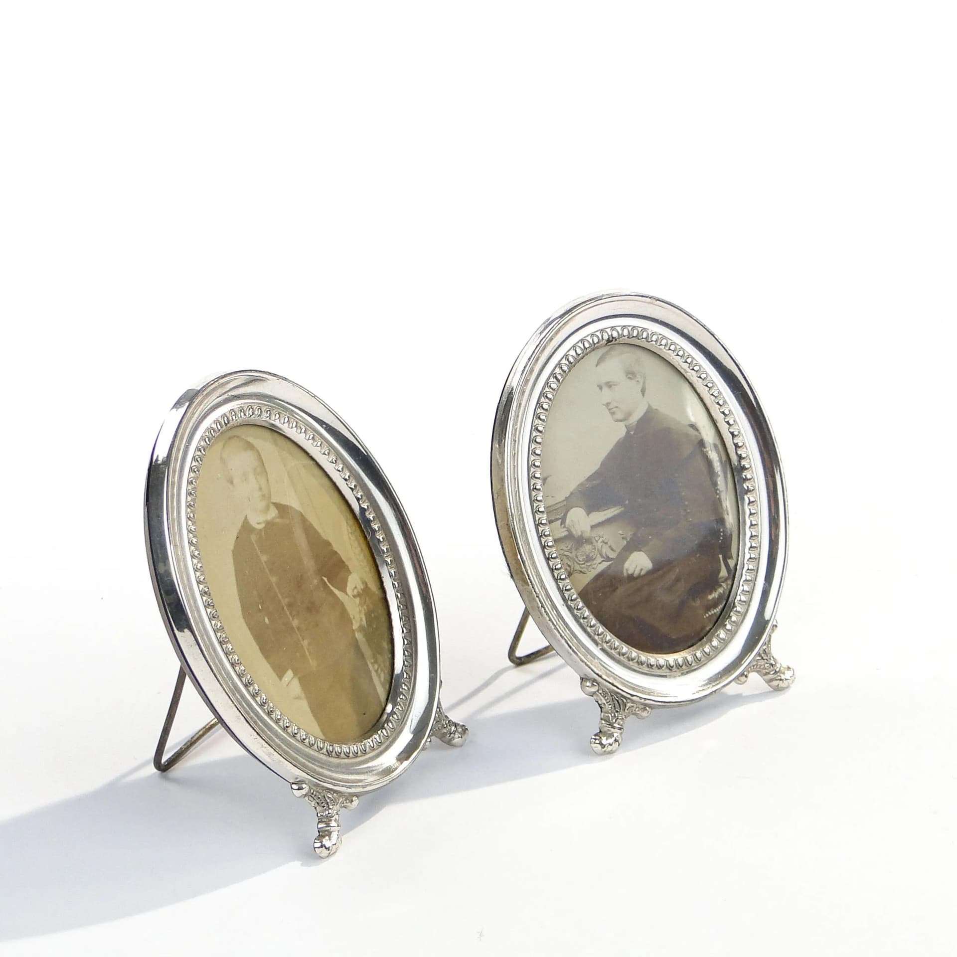 Pair of miniature photo frames, silver, ebony, Sweden, 1960s - 24479