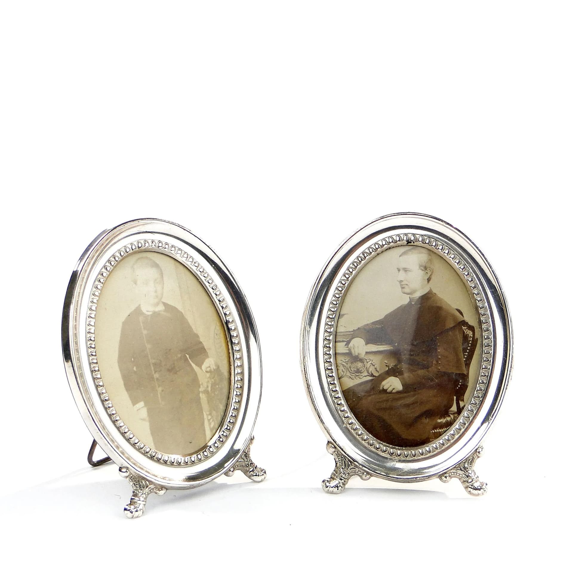 Pair of miniature photo frames, silver, ebony, Sweden, 1960s - 24476
