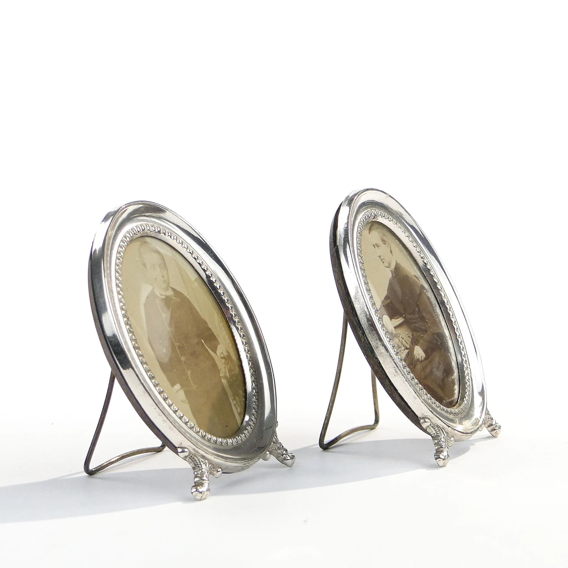 Pair of miniature photo frames, silver, ebony, Sweden, 1960s - 24478