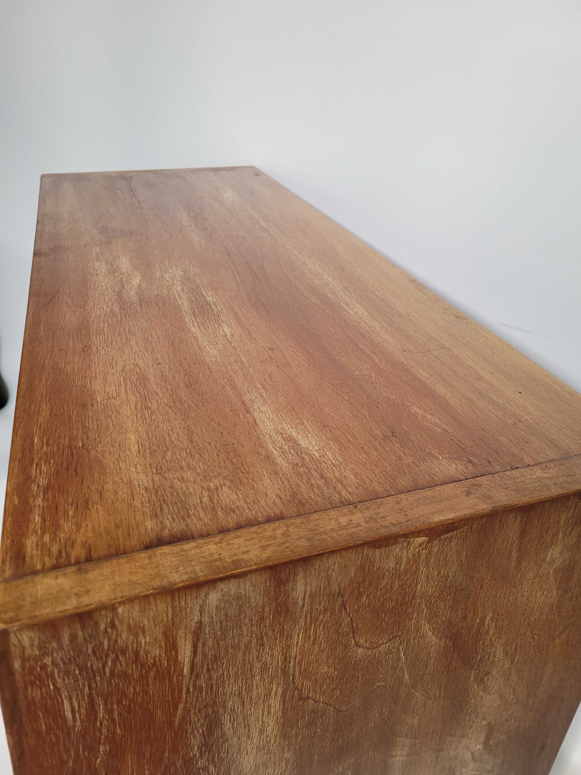 Sideboard, Scandinavian Modernism, brown veneer, wood, Poland, 1970s. - 328138