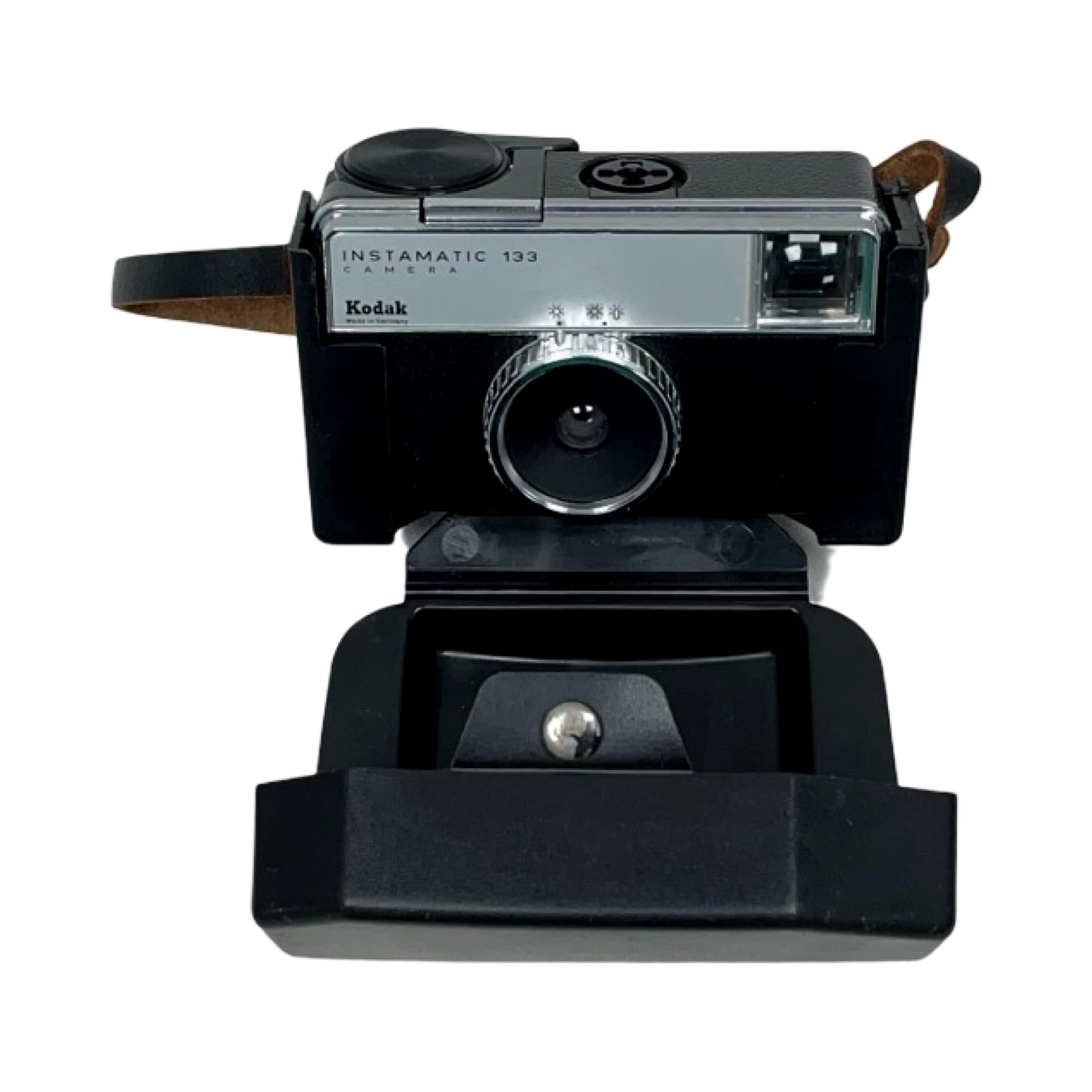 Aparat fotograficzny Instamatic 133, space age, metal srebrny, plastik czarny, Niemcy, lata 60. - 327943