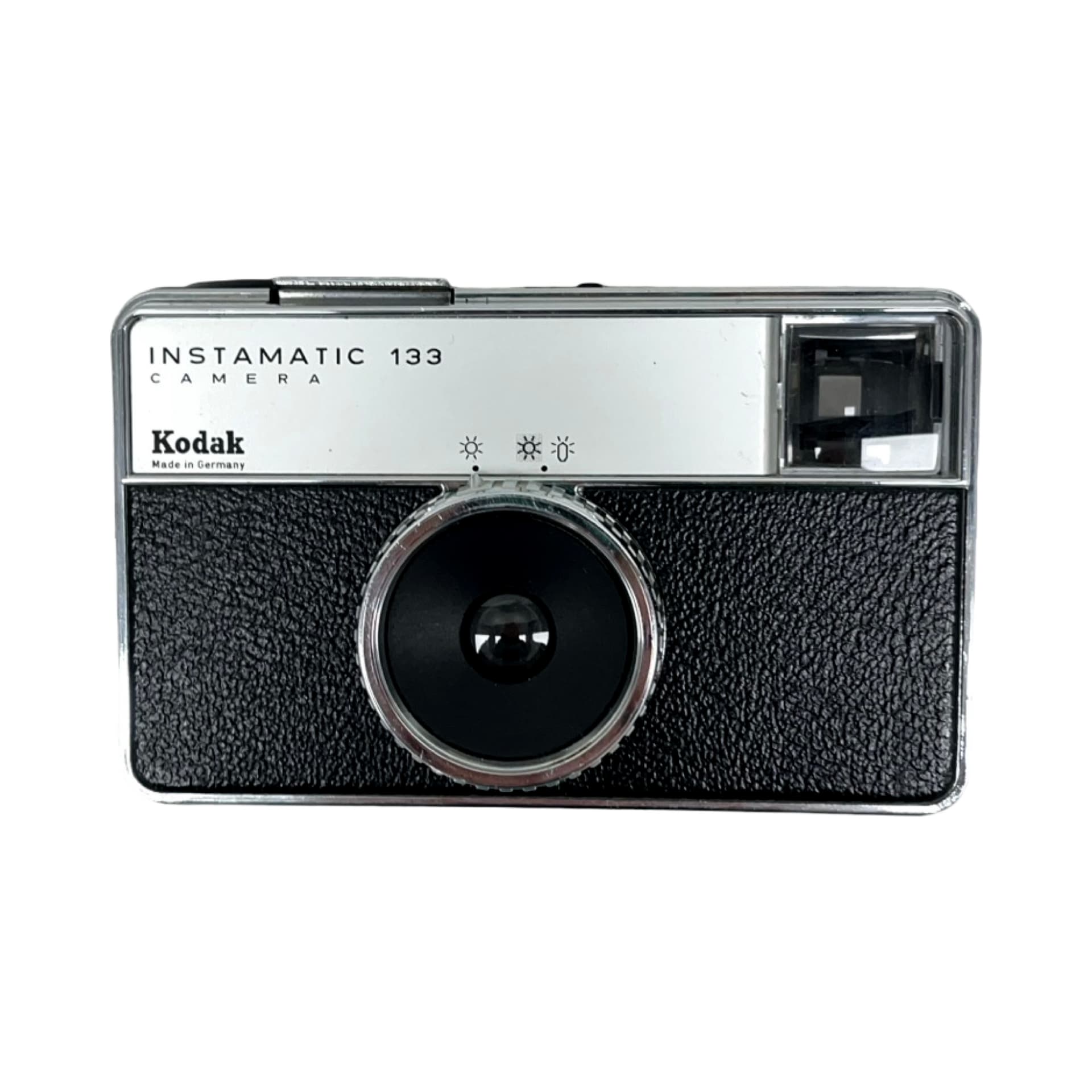 Aparat fotograficzny Instamatic 133, space age, metal srebrny, plastik czarny, Niemcy, lata 60. - 327942