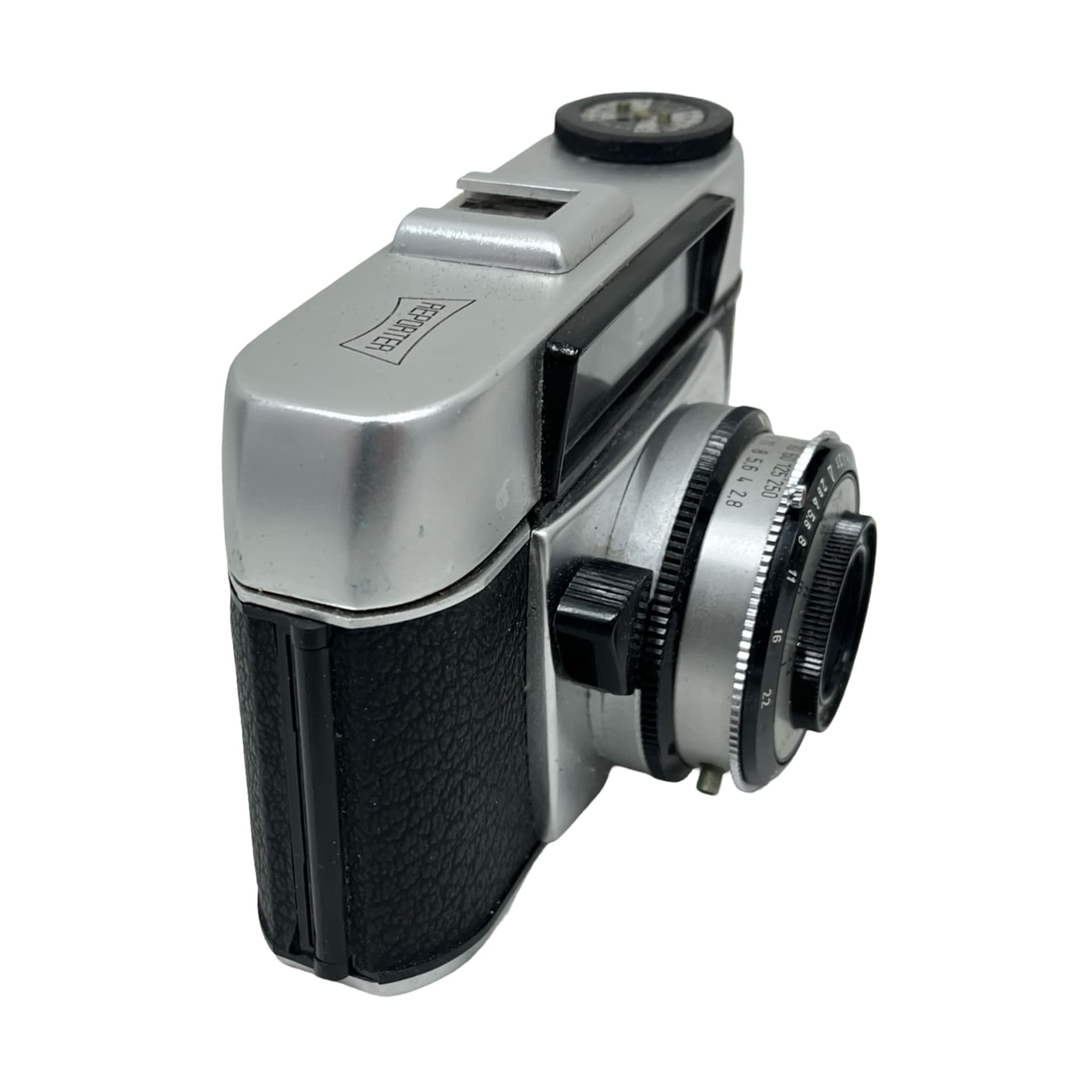 Aparat fotograficzny Regula Sprinty, srebrny czarny, metal syntetyczna okleina, Niemcy, lata 60. - 327951