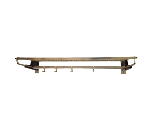 Wall-mounted coat rack, gold, aluminum brass, Poland, 1960s. - DIMENSION