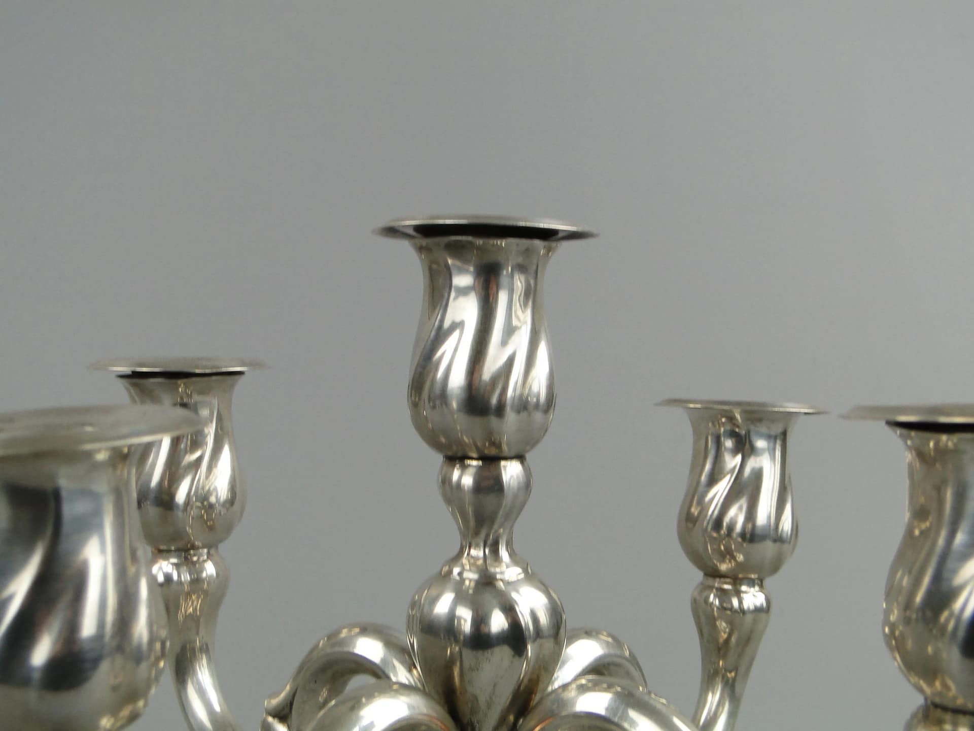 Kandelabr pięcioramienny Art déco, srebrny, mosiądz, Europa Zachodnia, lata 50. - 24678