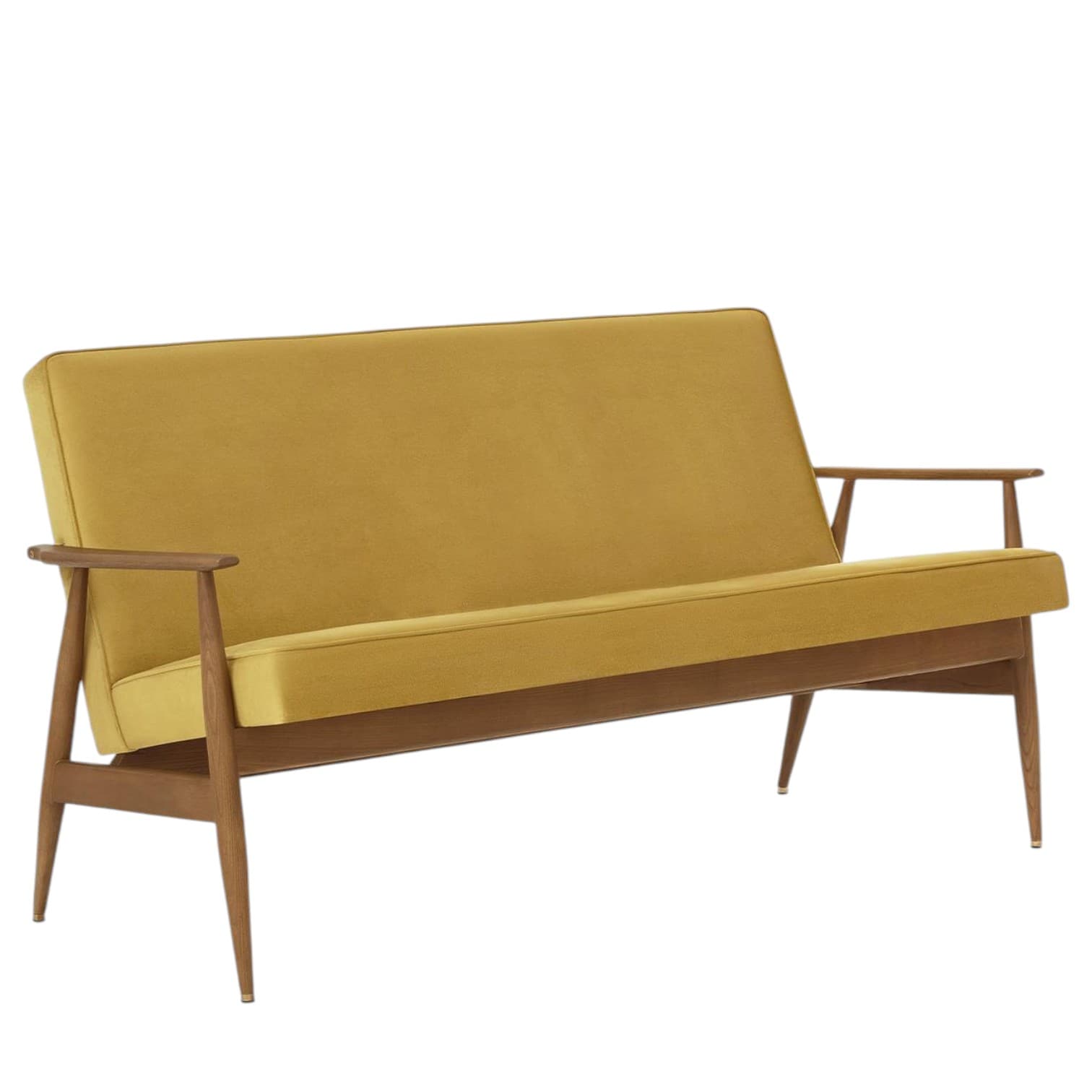 Sofa długa Fox, Shine Velvet Mustard, jesion 03 Dark, 366 Concept