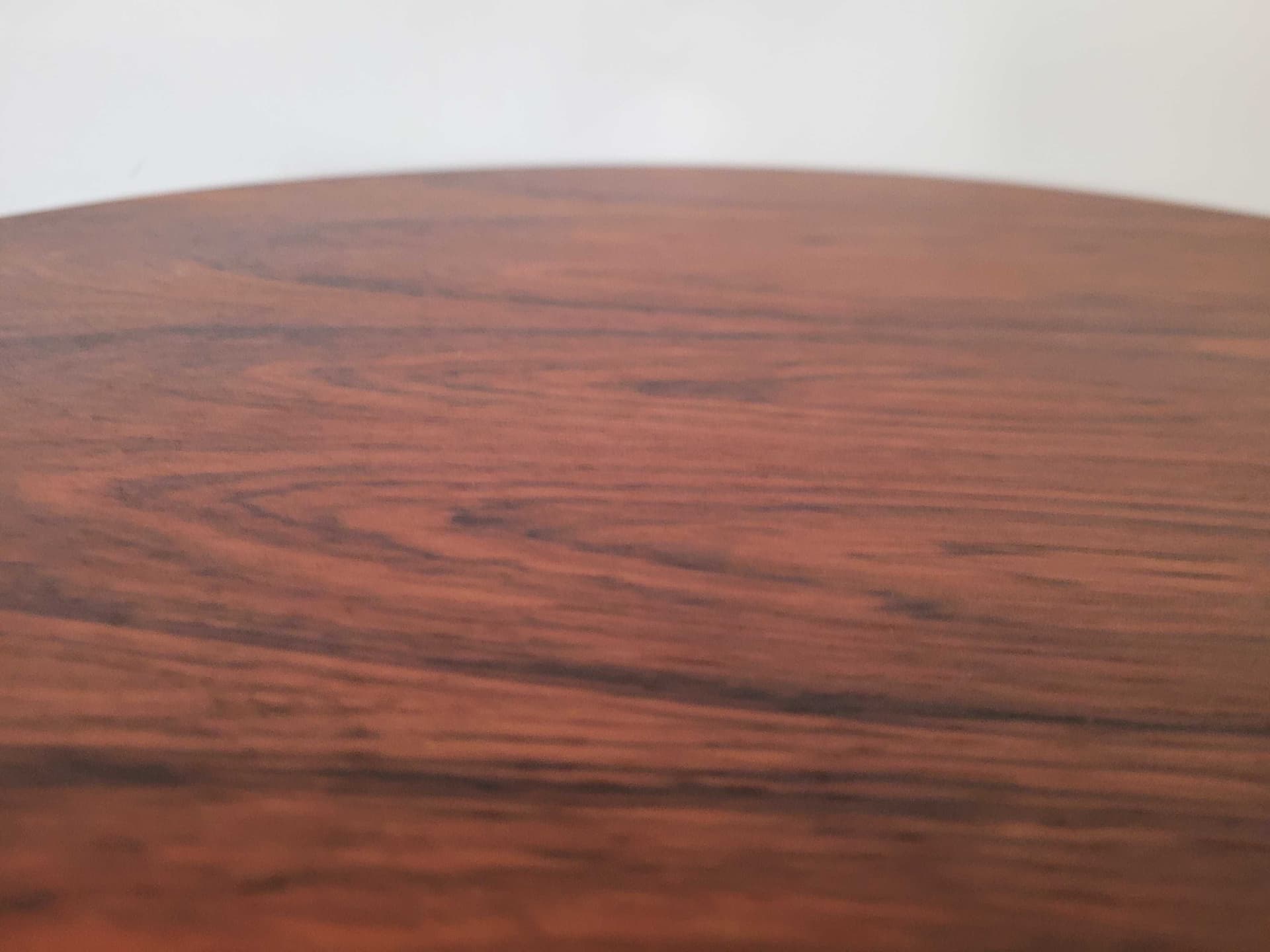 Side Table Tulip, Space Age, brown wood veneer, silver chrome, 1970s - 328443