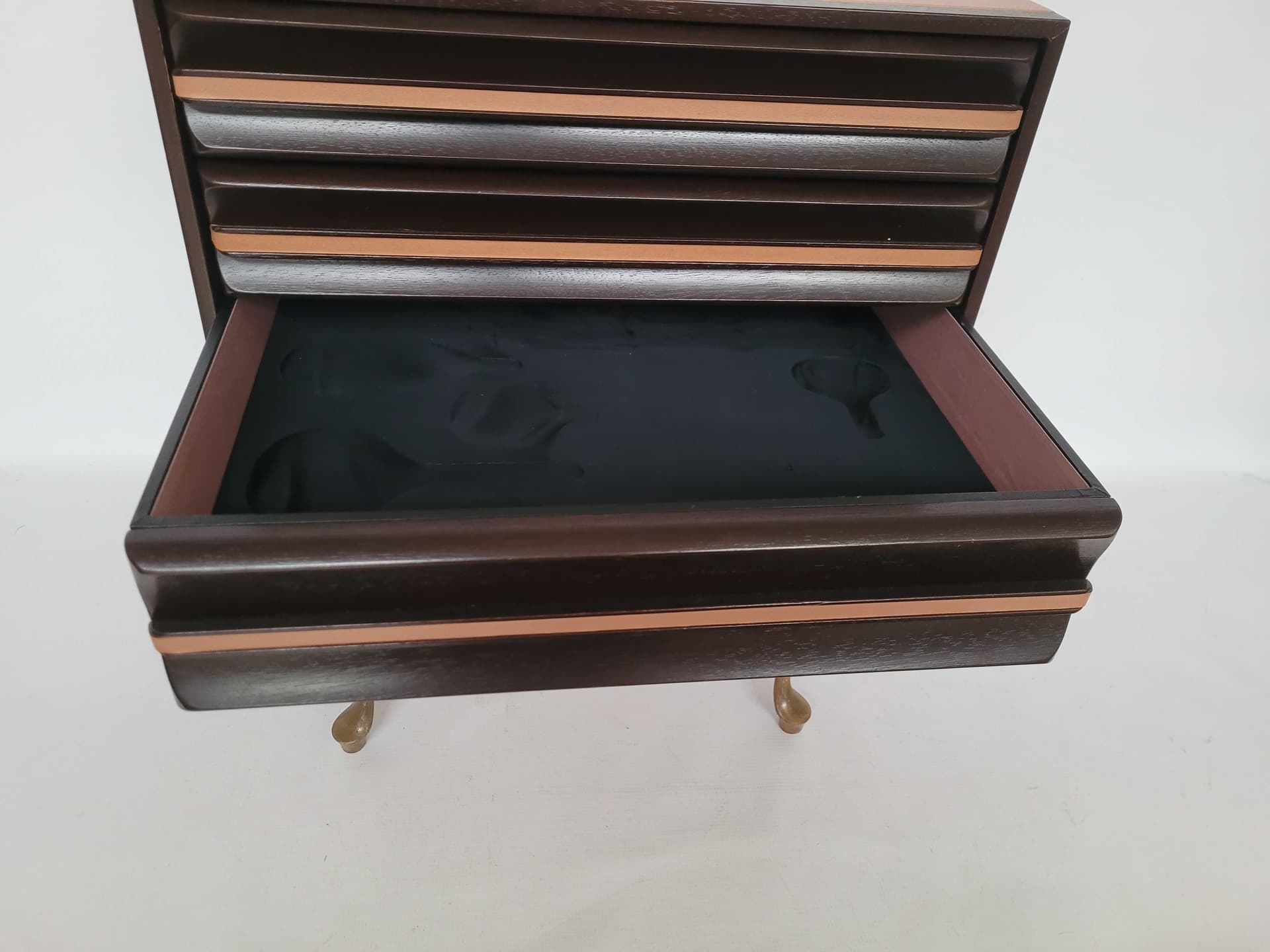 Cabinet with Drawers, brown pink, wood, Poland, 1970s - 328425