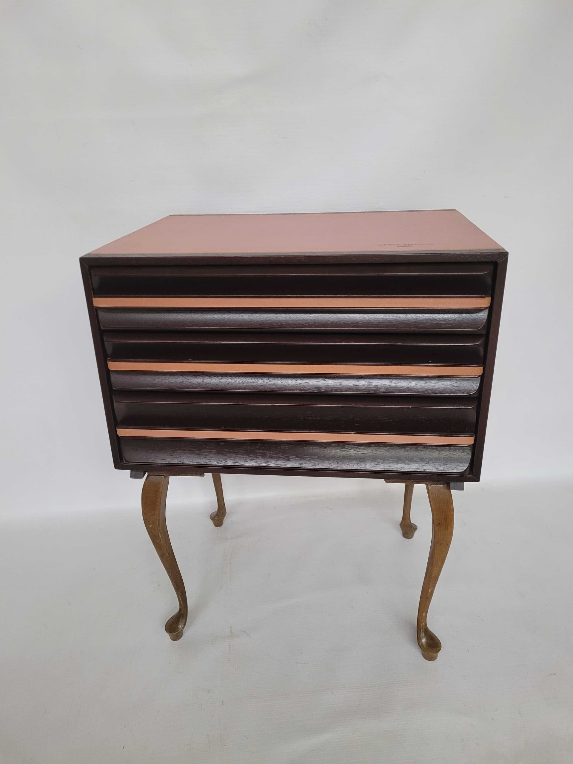 Cabinet with Drawers, brown pink, wood, Poland, 1970s - 328426