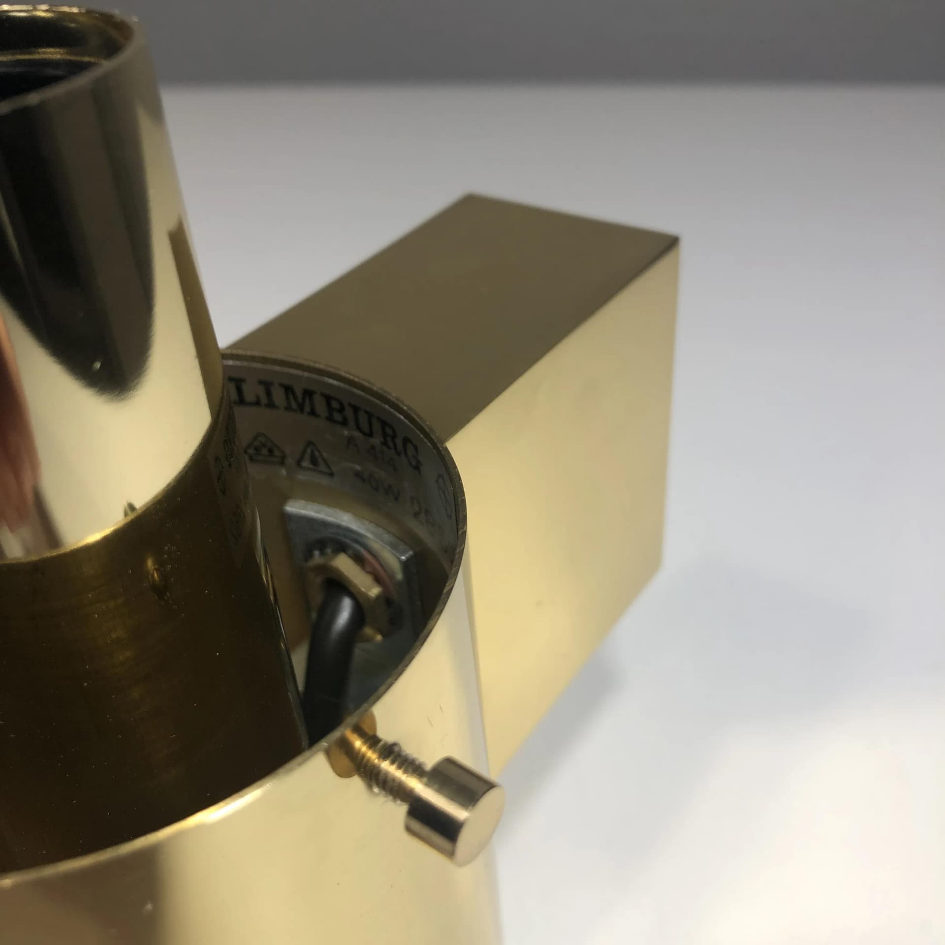 Para kinkietów, mosiądz złoty, szkło, Glashutte Limburg, Niemcy, lata 70. - 24639