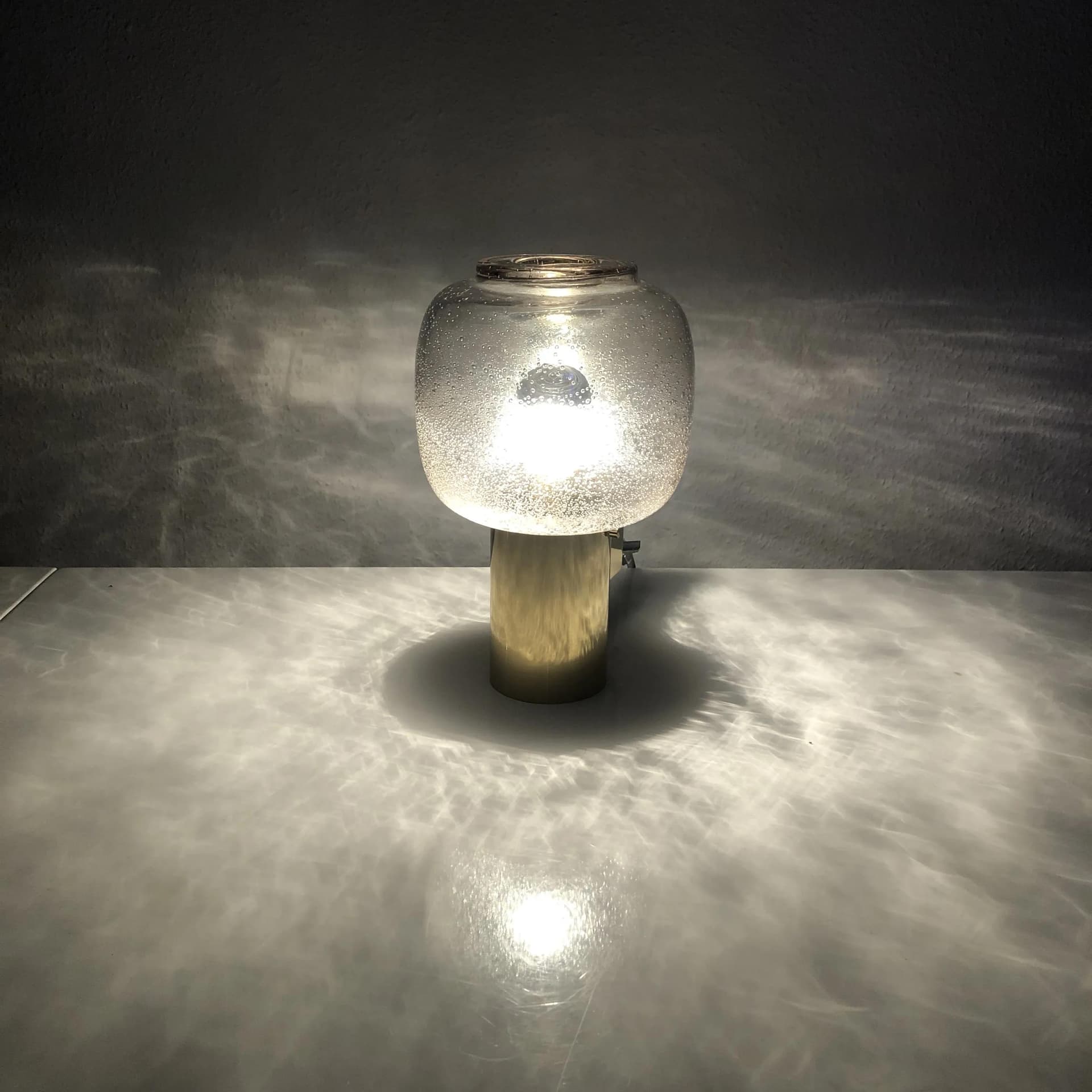 Para kinkietów, mosiądz złoty, szkło, Glashutte Limburg, Niemcy, lata 70. - 24643