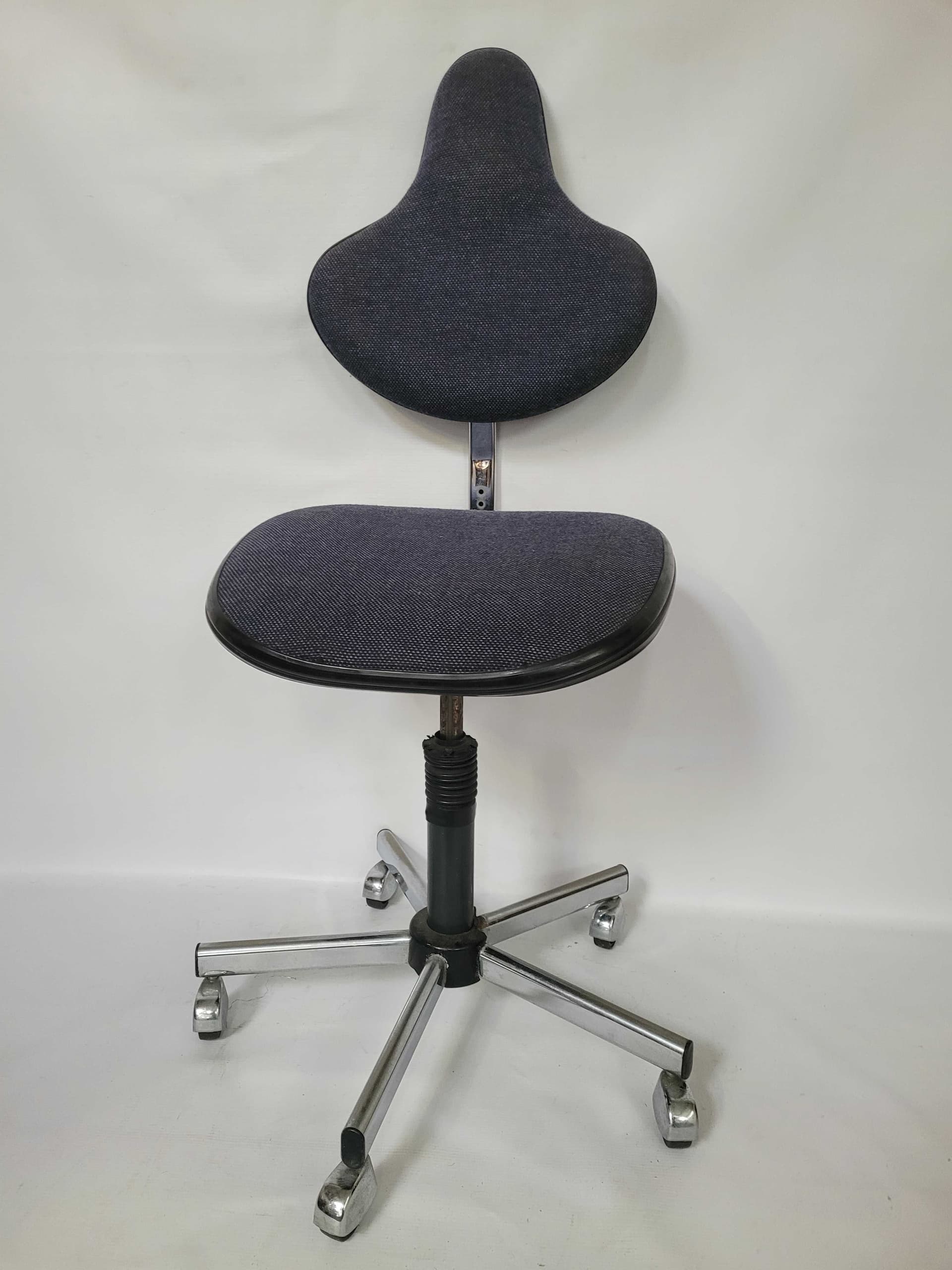 Office Chair on Casters DRABERT, graphite fabric, chrome, Germany, 1970s. - 328366