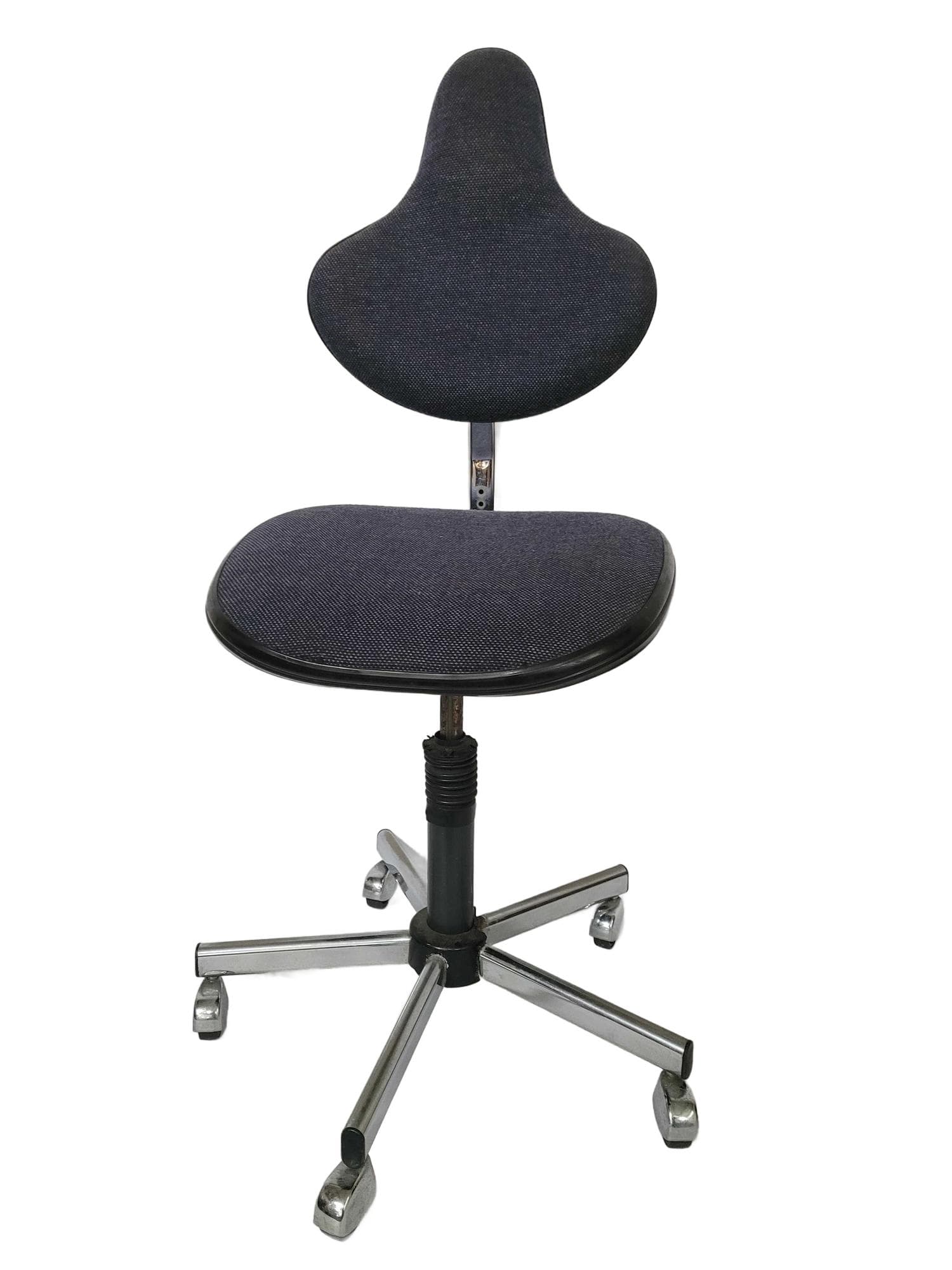 Office Chair on Casters DRABERT, graphite fabric, chrome, Germany, 1970s.