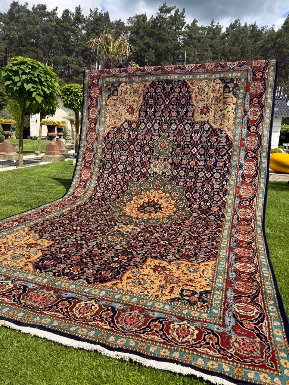 Persian Rug Tabriz 500x300 cm, navy multicolor, cashmere wool, Iran - 328315