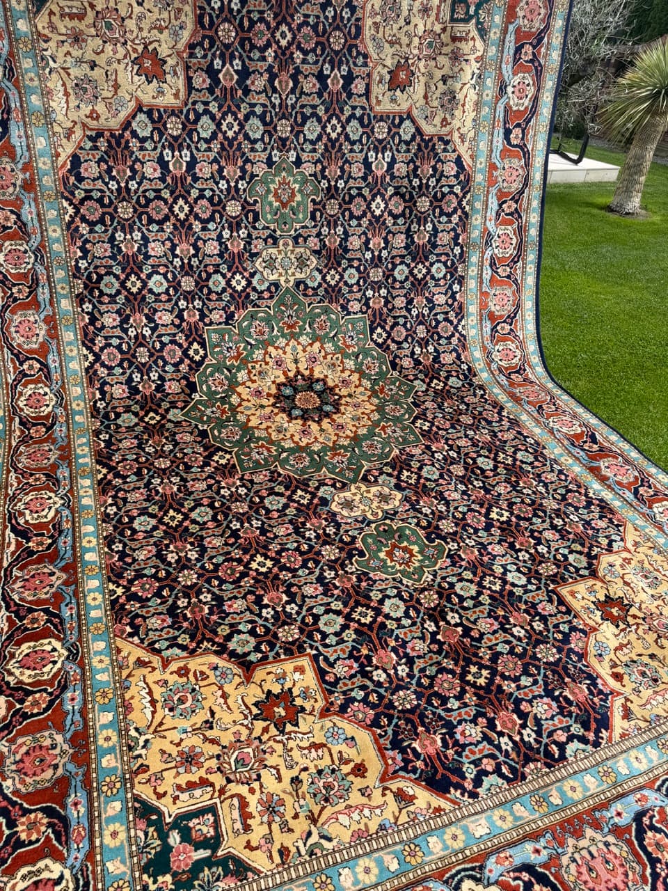 Persian Rug Tabriz 500x300 cm, navy multicolor, cashmere wool, Iran - 328323